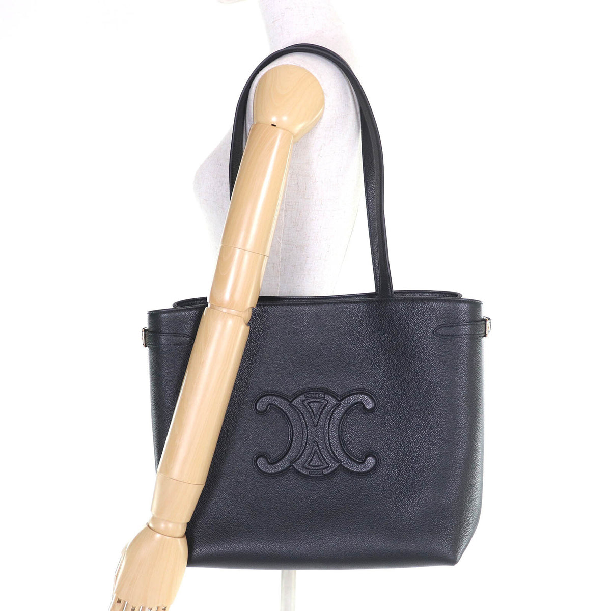 Celine Cabas Black Leather Tote Bag (Pre-Owned)