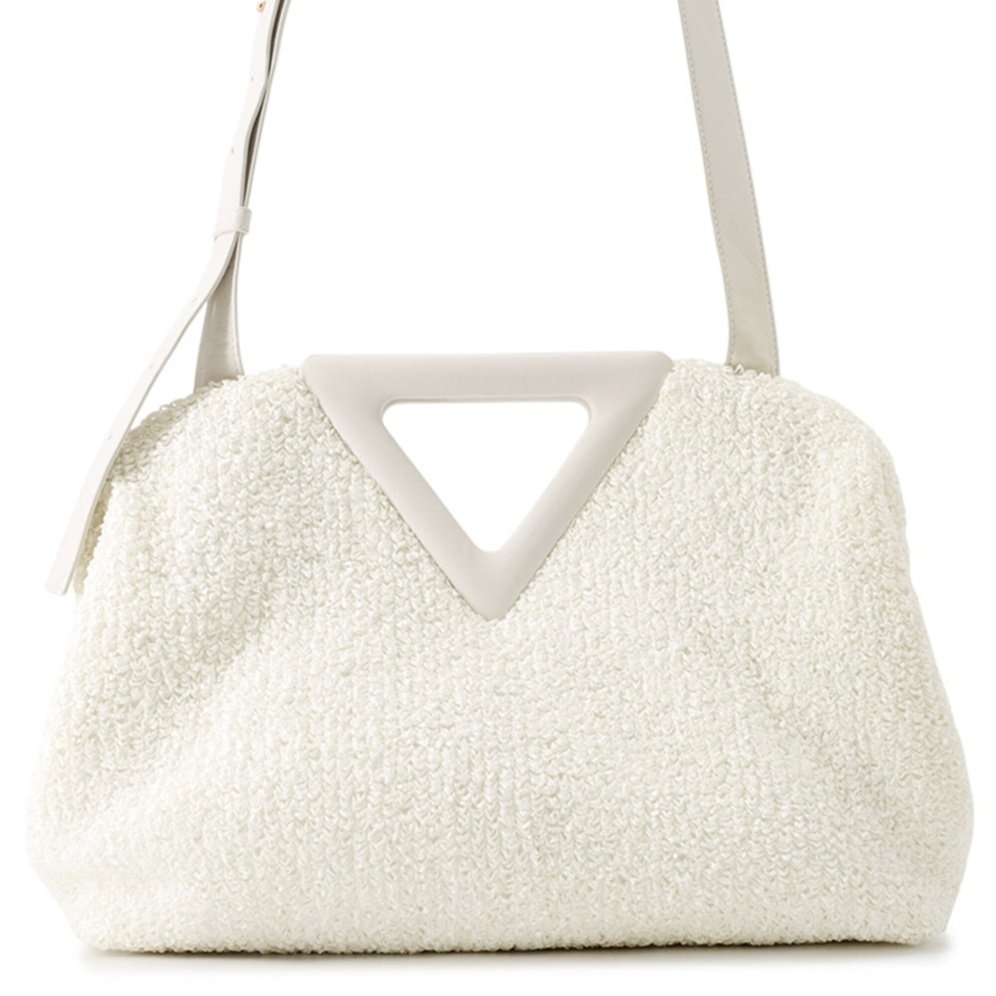 Bottega Veneta White Yellow Nylon Handbag Shoulder Bag (Pre-Owned)