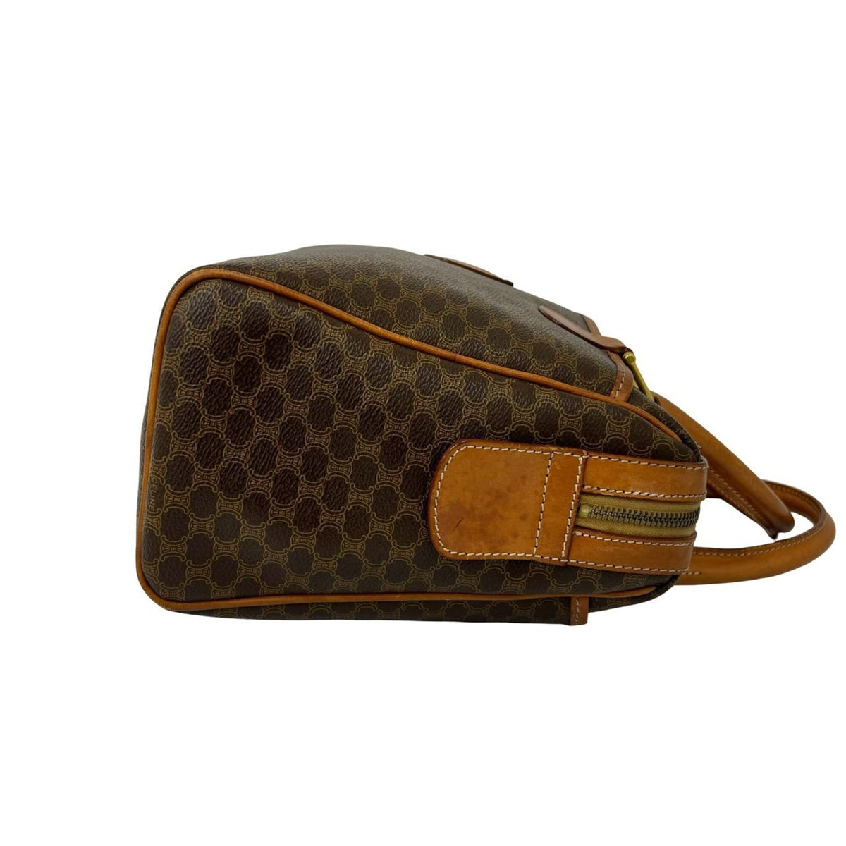 Celine Brown Pvc Leather Boston Bag Handbag Tote Bag (Pre-Owned)