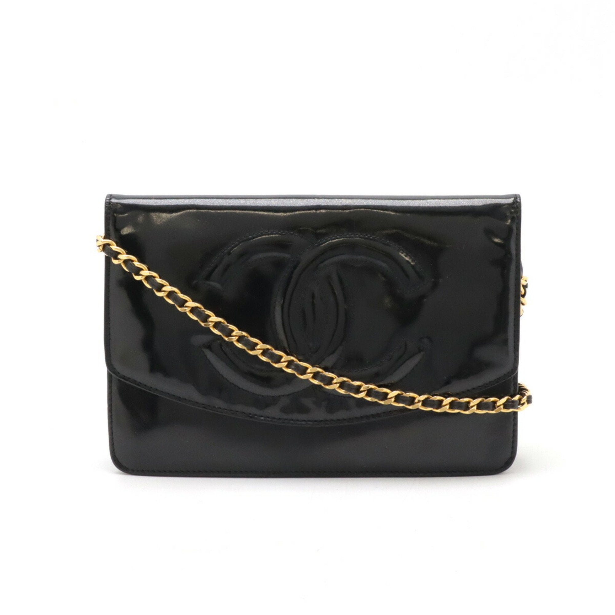Chanel Black Leather Chain/Shoulder Wallet (Pre-Owned)