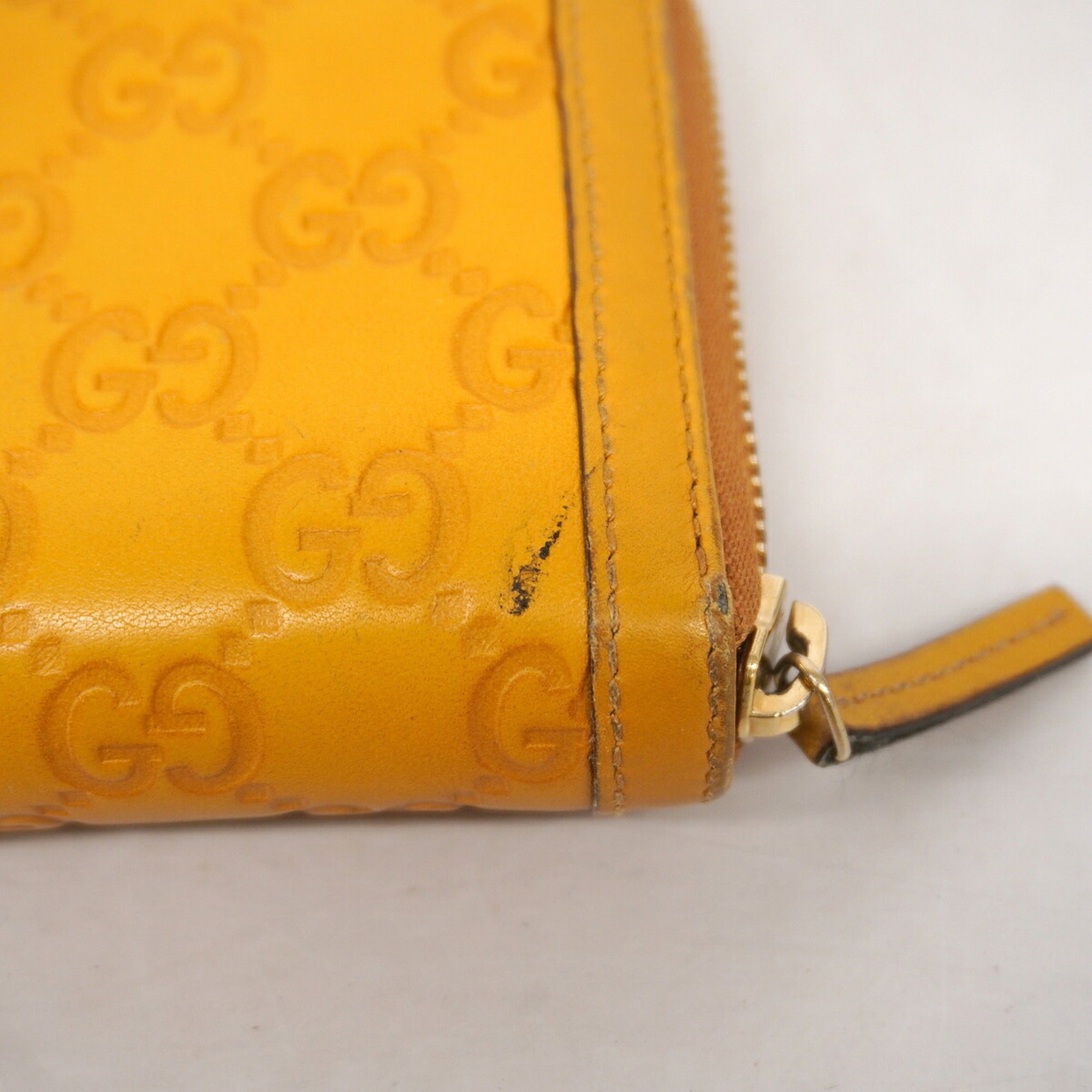 Gucci Yellow Leather Long Wallet (Bi-Fold) (Pre-Owned)