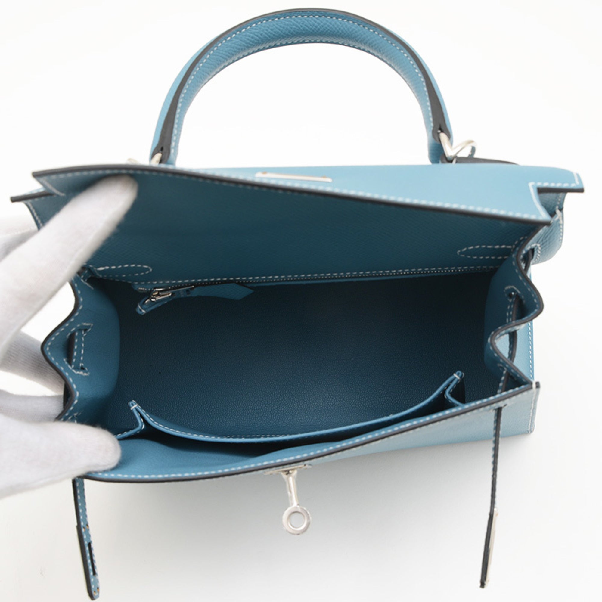 Hermes Blue Jean Epsom Leather Handbag (Pre-Owned)