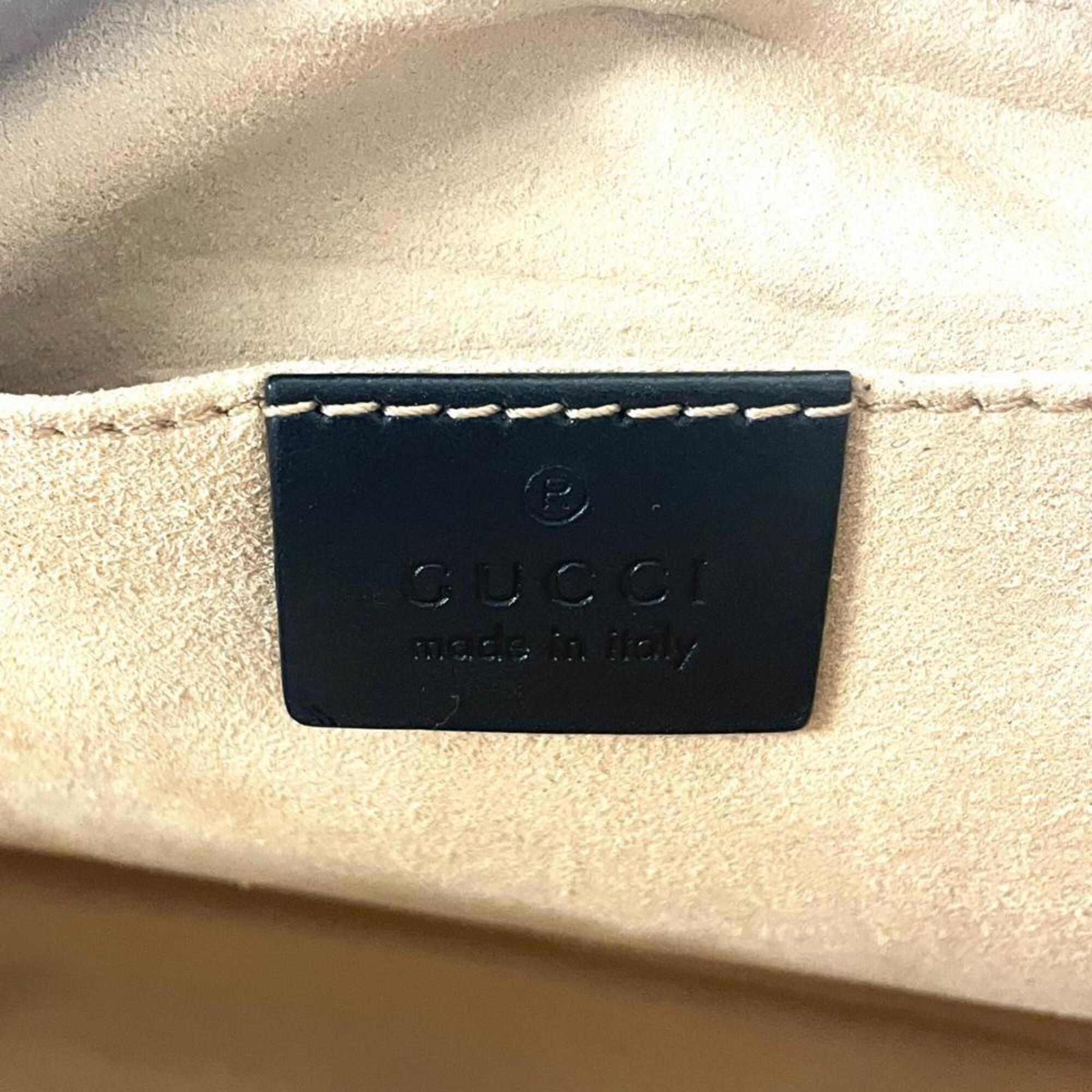 Gucci Gg Marmont Black Leather Shoulder Bag (Pre-Owned)