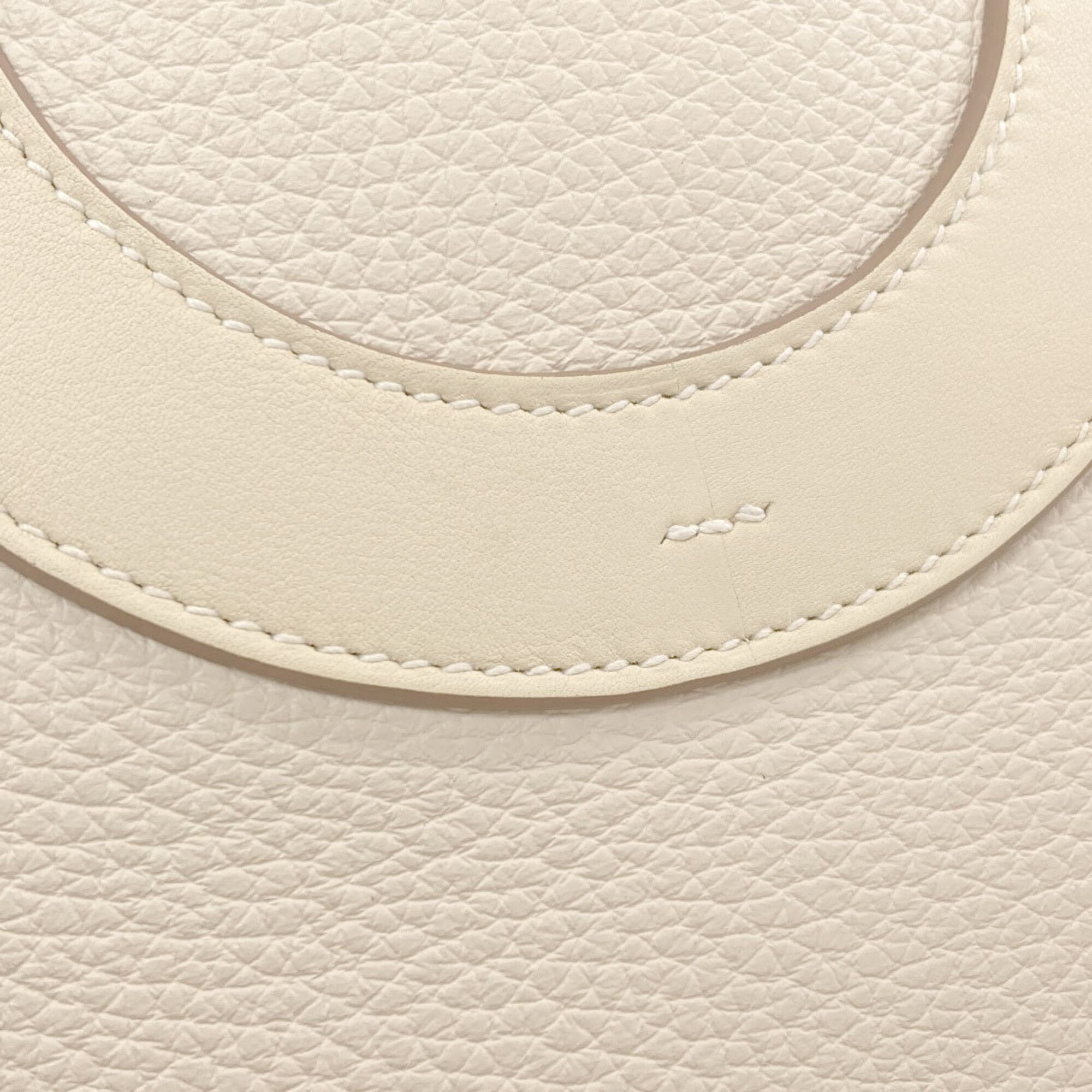Hermes Cream Taurillon Clemence Leather Handbag (Pre-Owned)