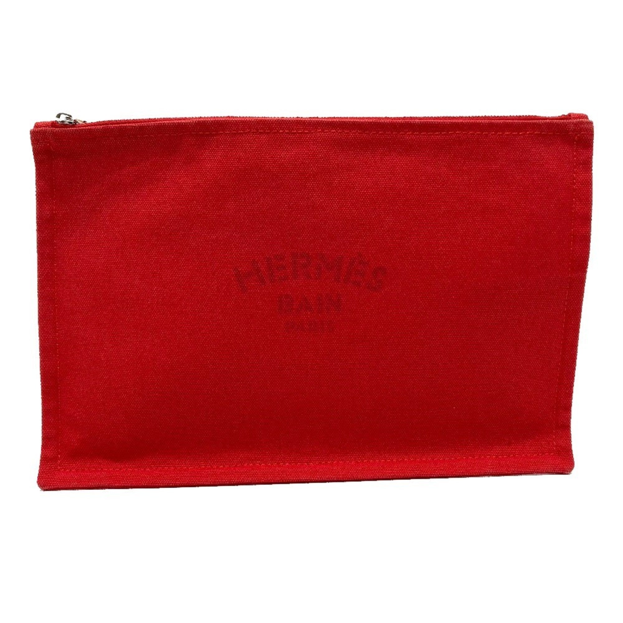 Hermes Red Color Cotton Pouch (Pre-Owned)