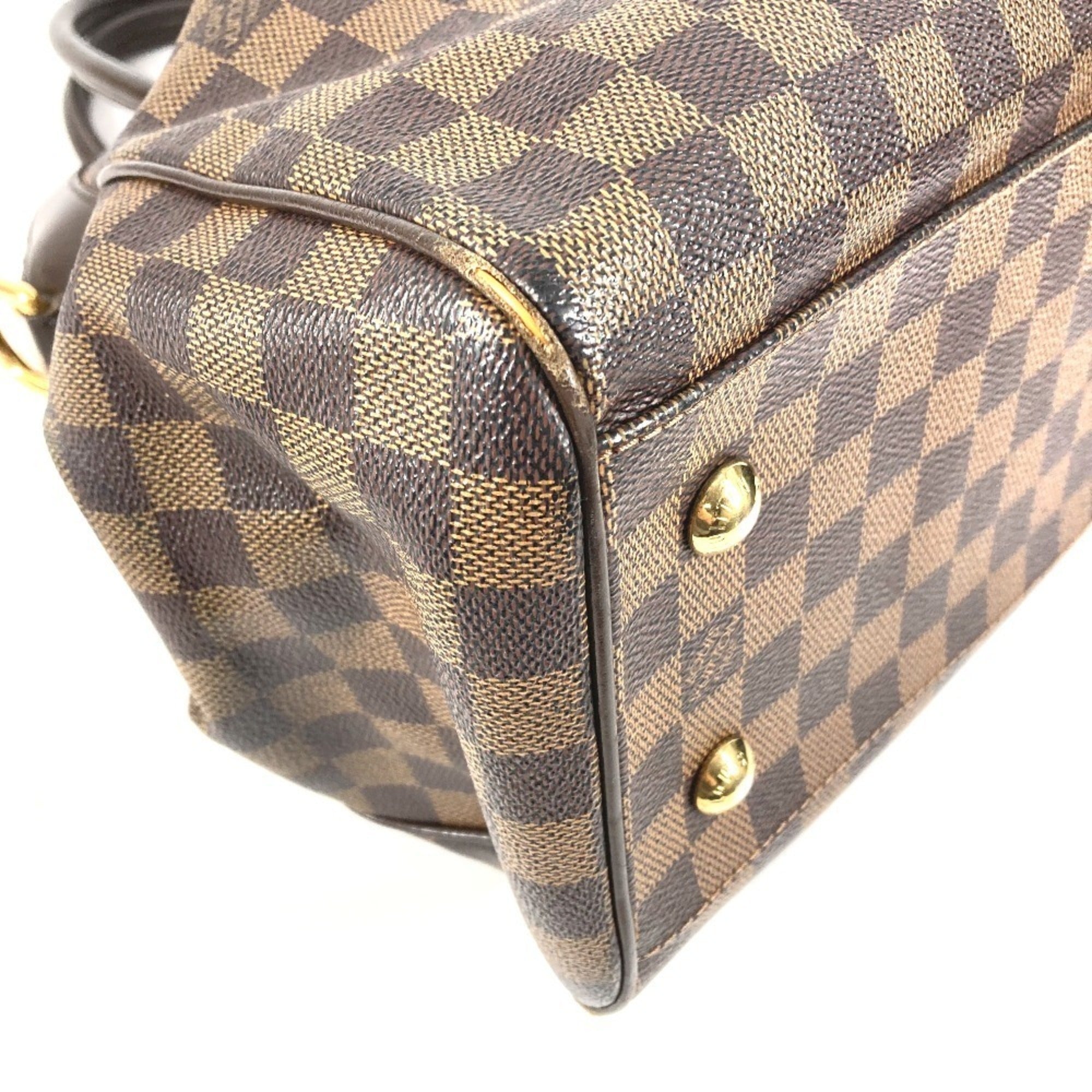 Louis Vuitton Damier Brown Ebene Damier Canvas Handbag Tote Bag (Pre-Owned)