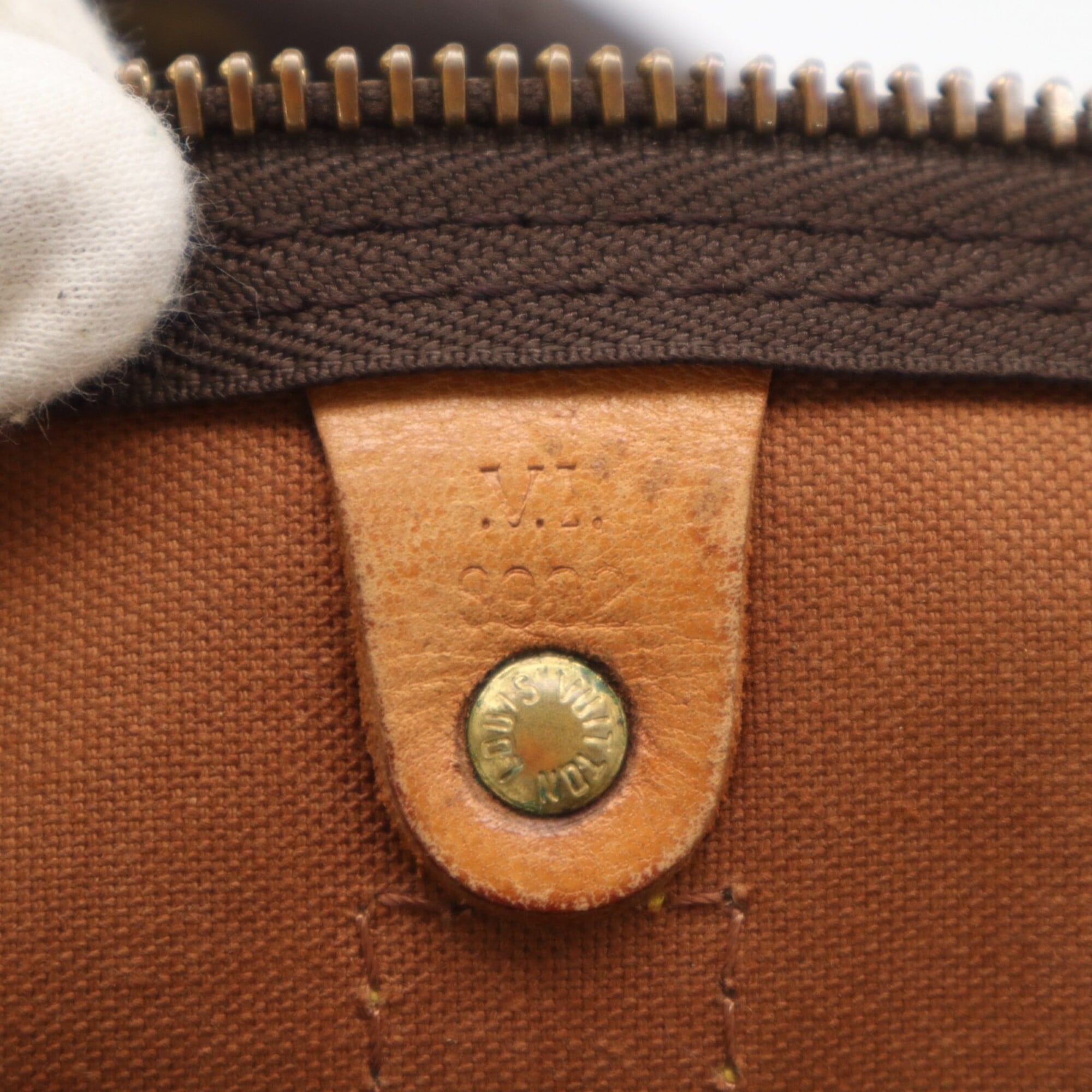 Louis Vuitton Monogram Beige Brown Coated Canvas Leather Boston Bag (Pre-Owned)
