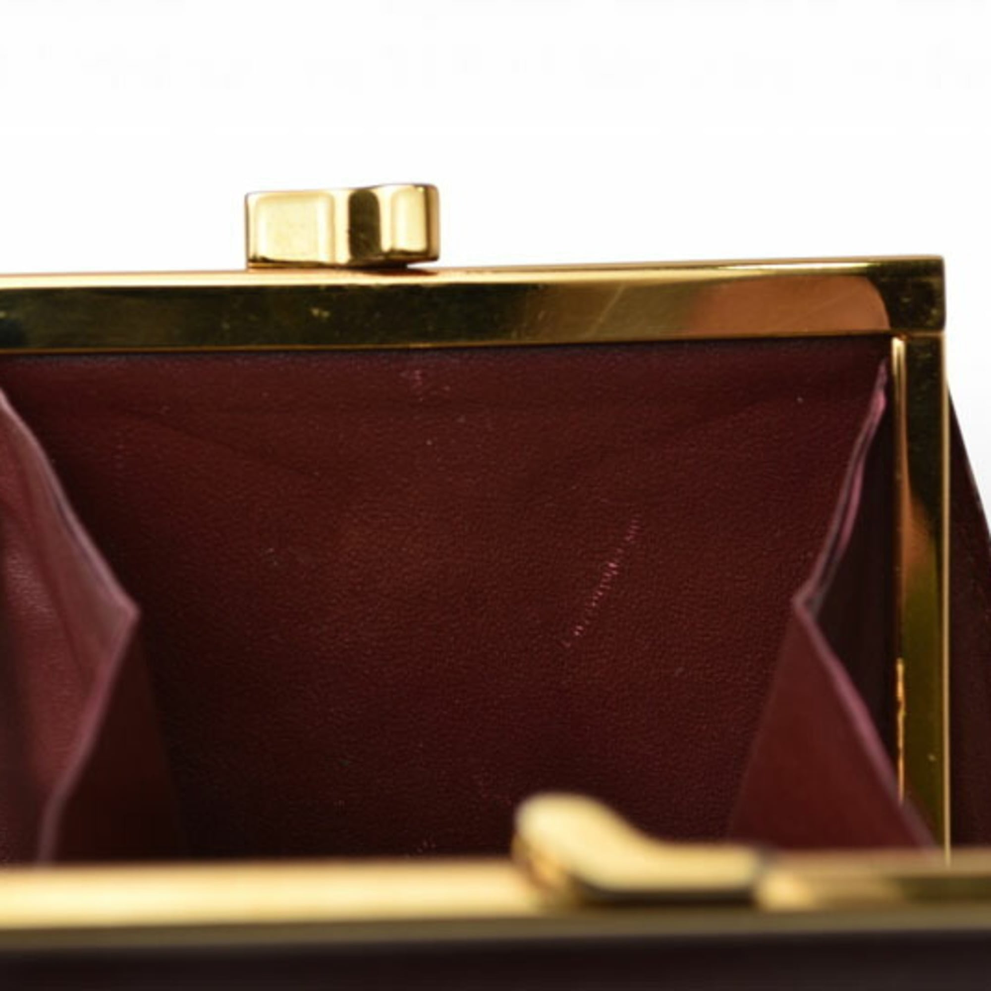 Cartier Must Bordeaux Leather Coin Purse/Coin Case (Pre-Owned)