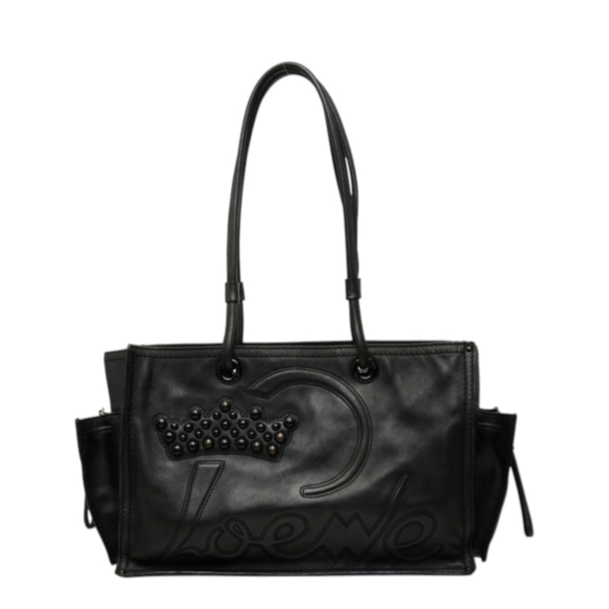 Loewe Black Leather Shoulder Bag Tote Bag (Pre-Owned)