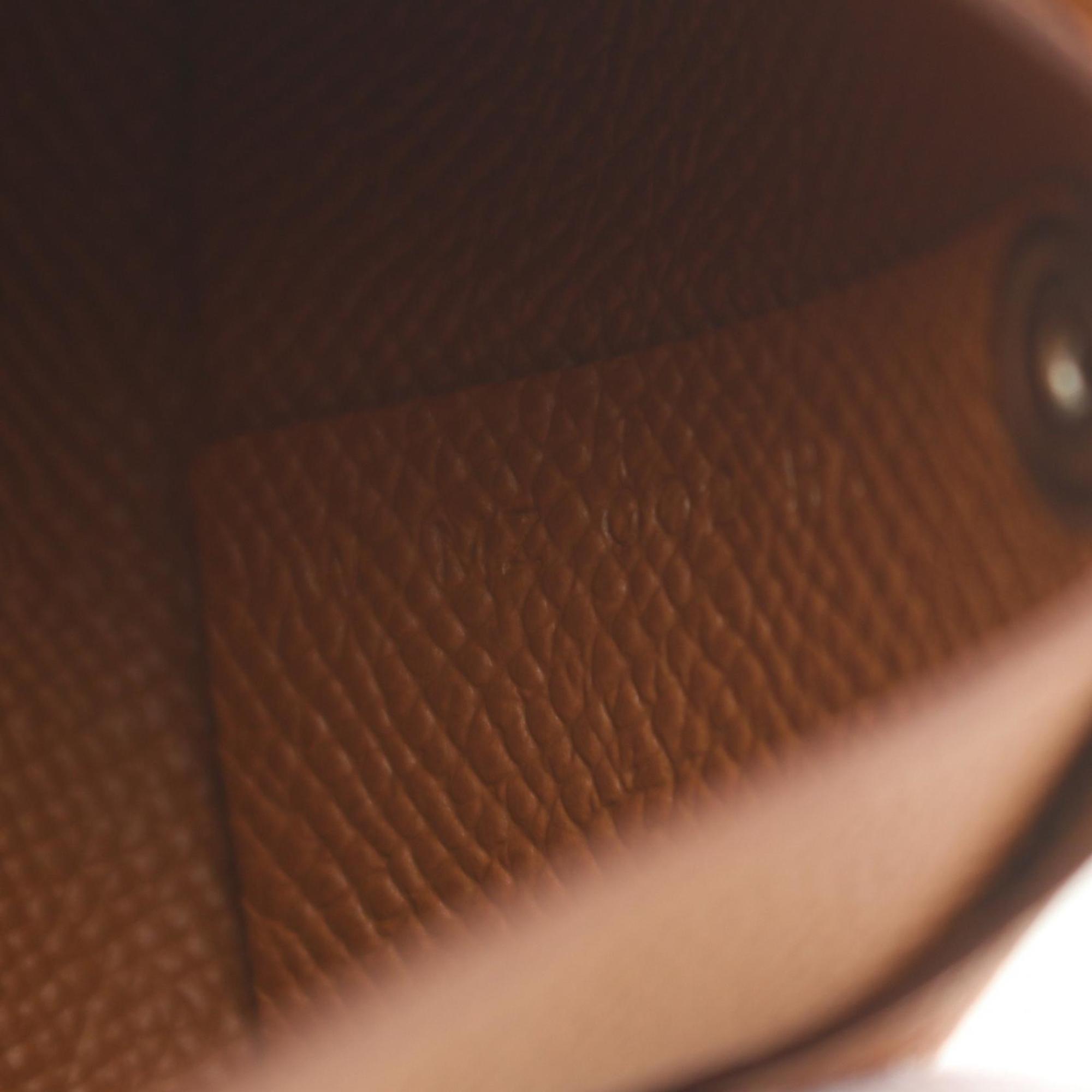 Hermes Bastia Brown Epsom Leather Coin Purse/Coin Case (Pre-Owned)