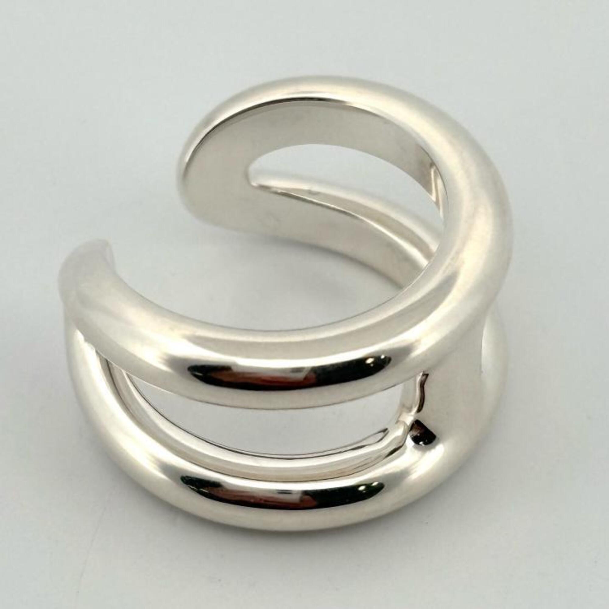 Hermes Silver Silver 925 Band Ring (Pre-Owned)