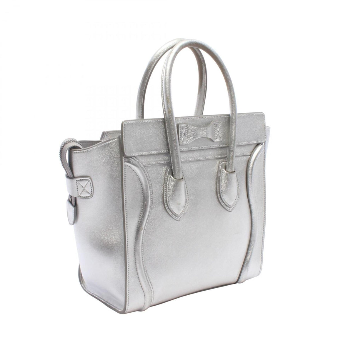 Celine Silver Leather Handbag (Pre-Owned)