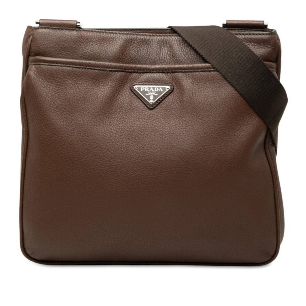 Prada Brown Leather Shoulder Bag (Pre-Owned)