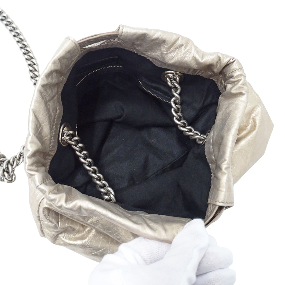 Balenciaga Metallic Leather Handbag Shoulder Bag (Pre-Owned)