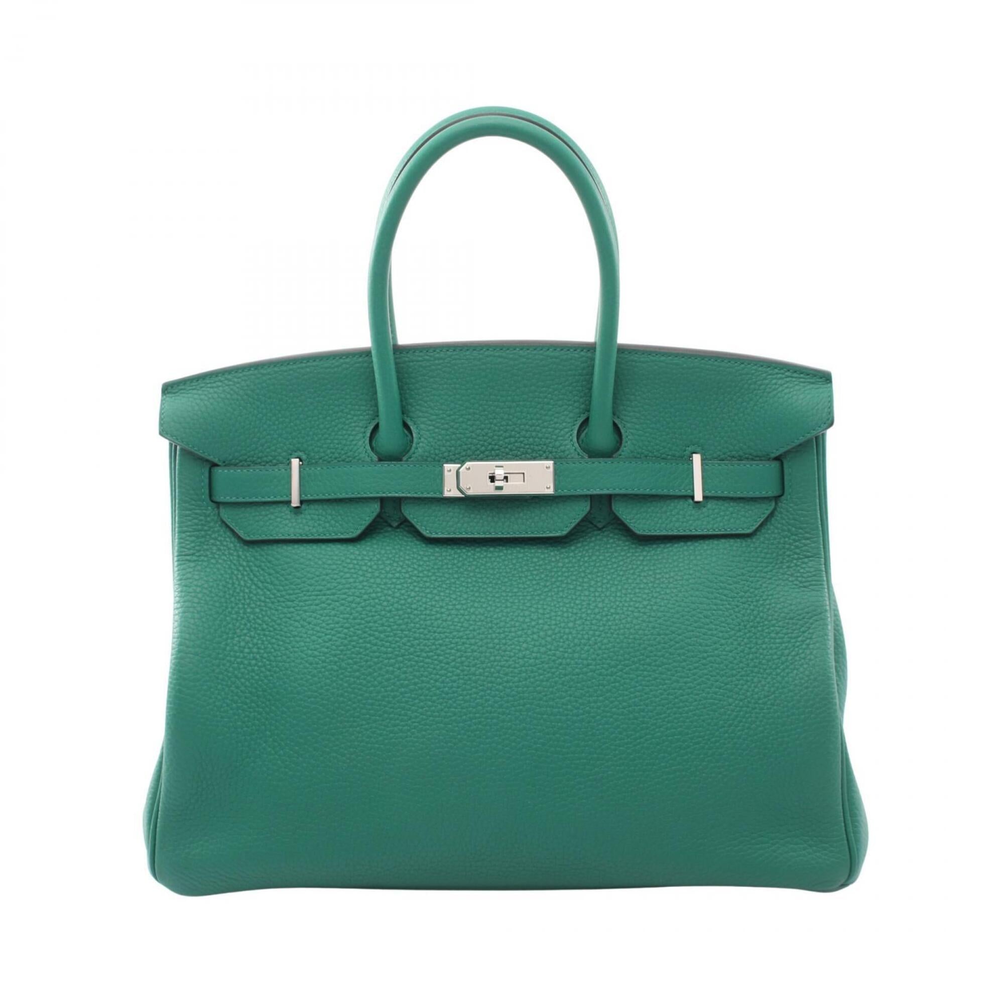 Hermes Green Taurillon Clemence Leather Leather Handbag (Pre-Owned)