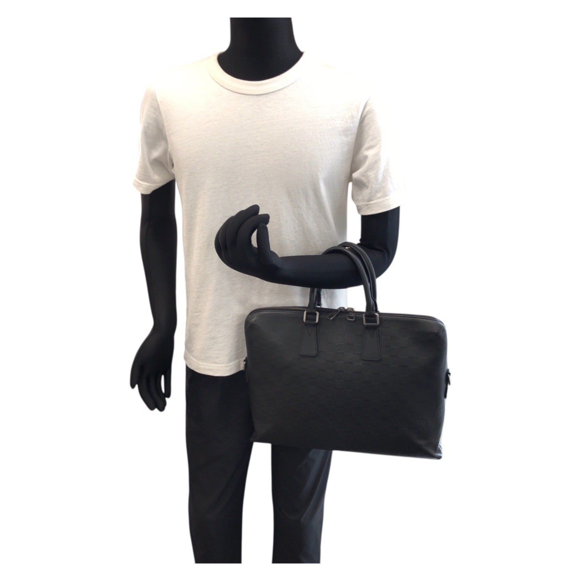 Louis Vuitton Black Leather Briefcase (Pre-Owned)