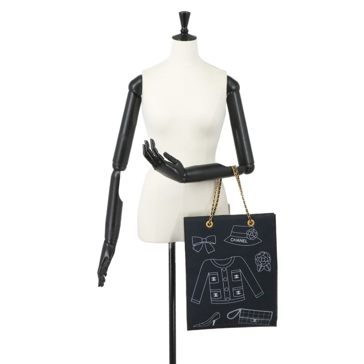 Chanel Navy Canvas Handbag Tote Bag (Pre-Owned)