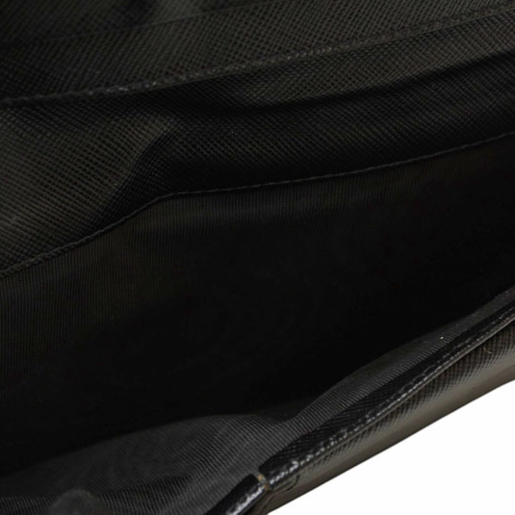 Prada Black Leather Long Wallet (Bi-Fold) (Pre-Owned)