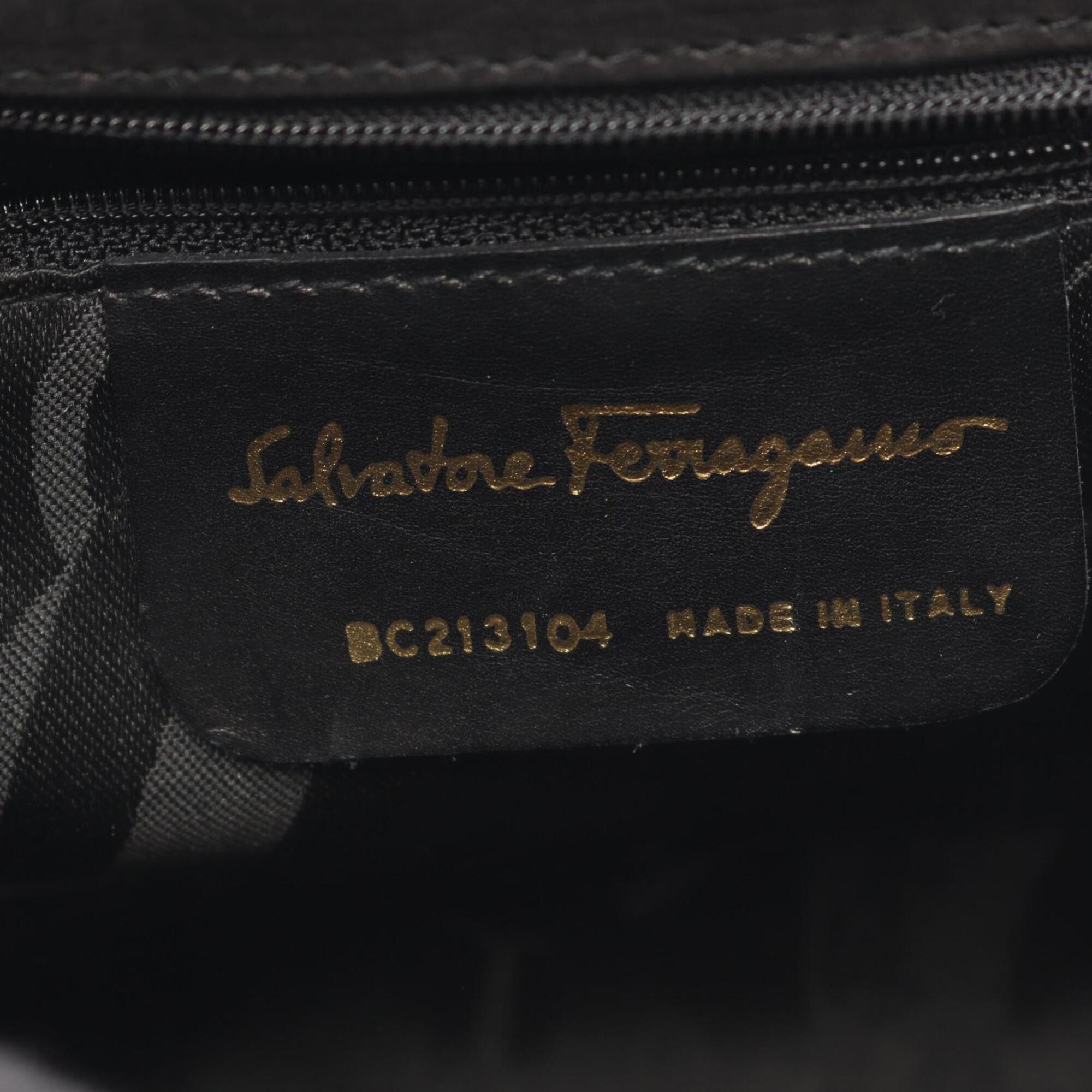 Salvatore Ferragamo Black Suede Handbag (Pre-Owned)