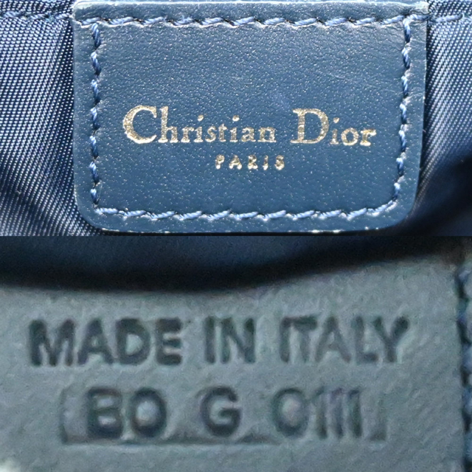 Christian Dior Navy Canvas Leather Saddle Bag Shoulder Bag (Pre-Owned)