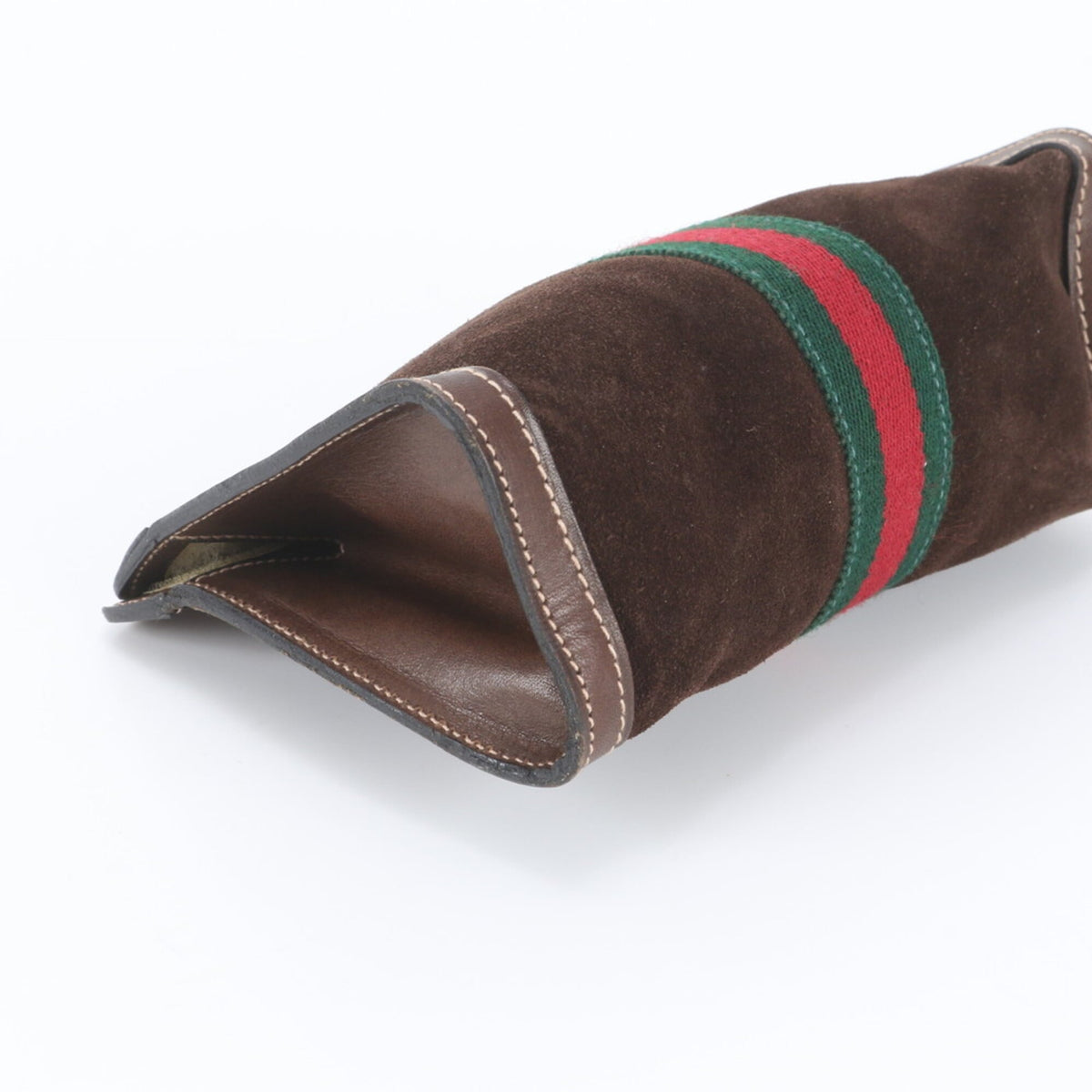 Gucci Brown Leather Clutch Bag Pouch (Pre-Owned)