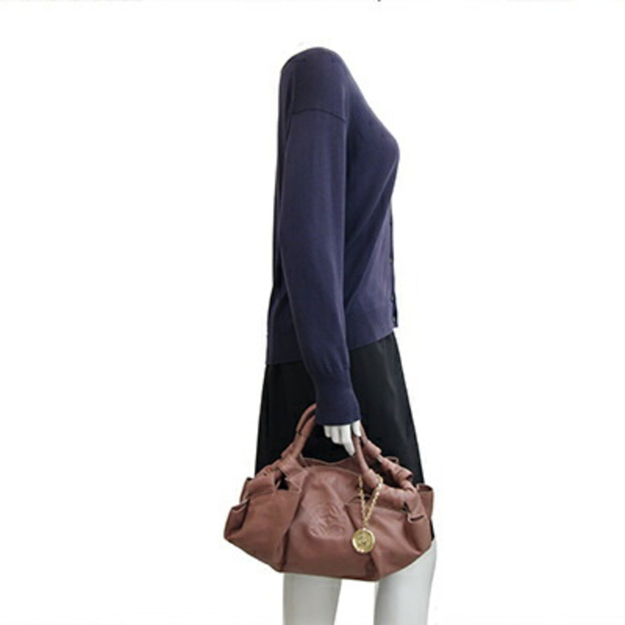 Loewe Brown Pink Leather Handbag (Pre-Owned)
