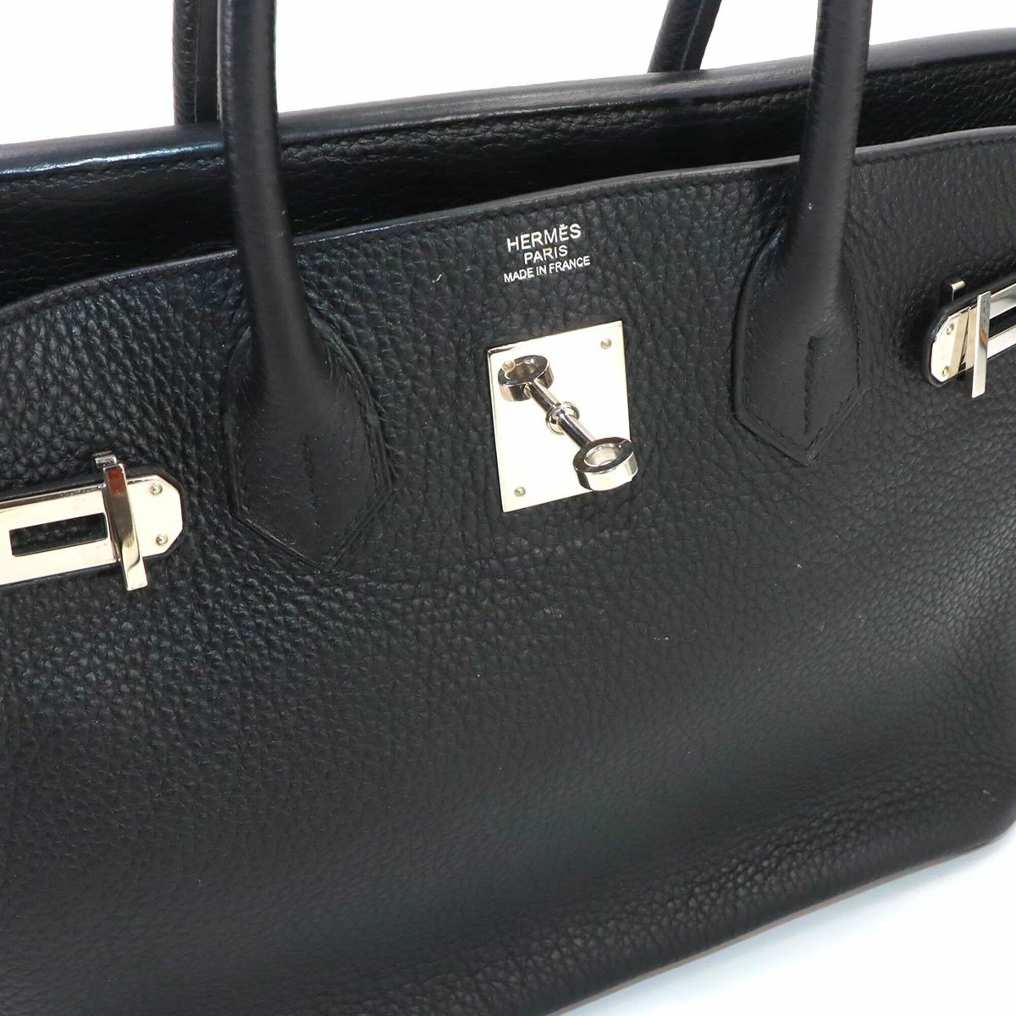 Hermes Black Taurillon Clemence Leather Handbag (Pre-Owned)