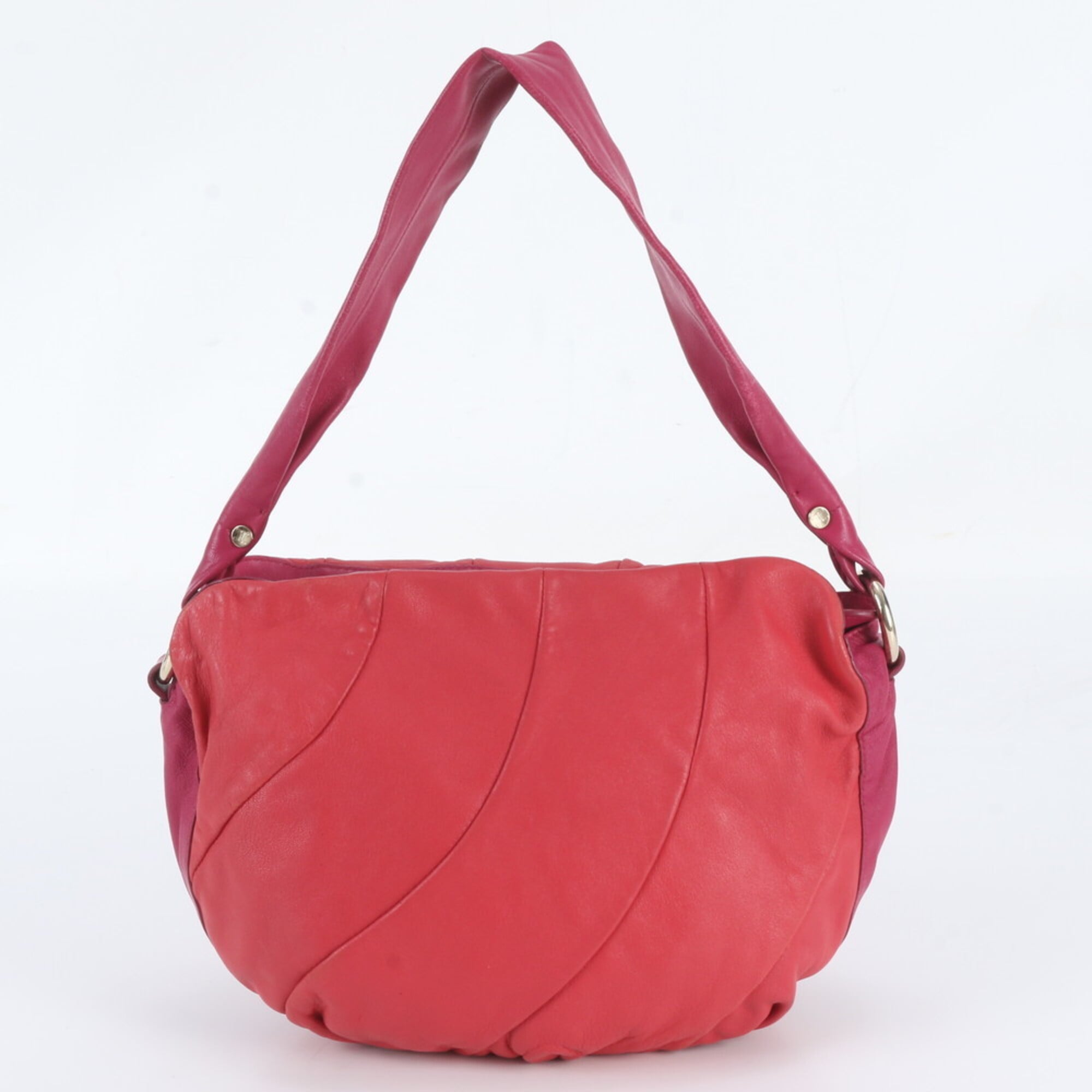 Celine Red Color Leather Handbag Shoulder Bag Tote Bag (Pre-Owned)