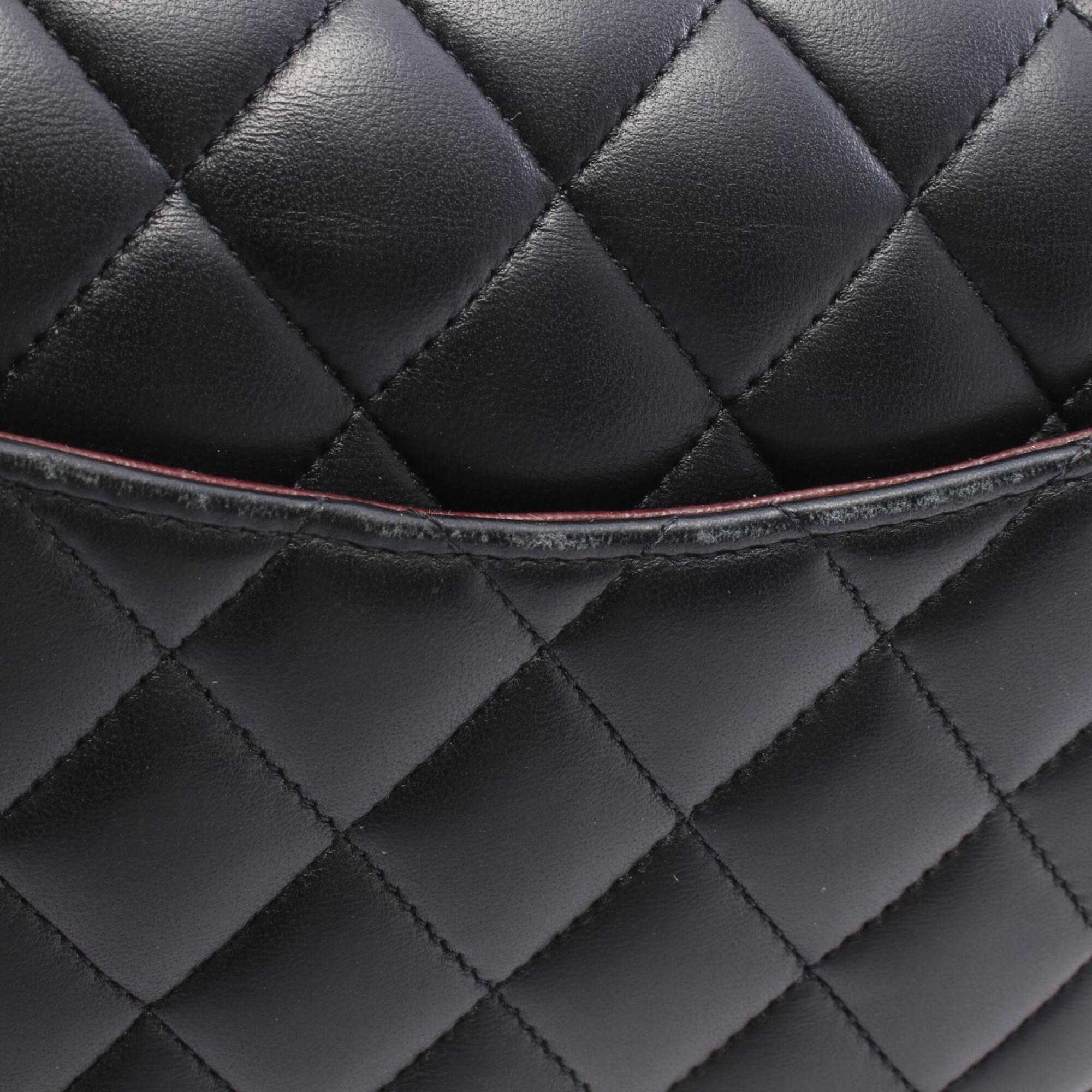 Chanel Black Leather Handbag Shoulder Bag (Pre-Owned)