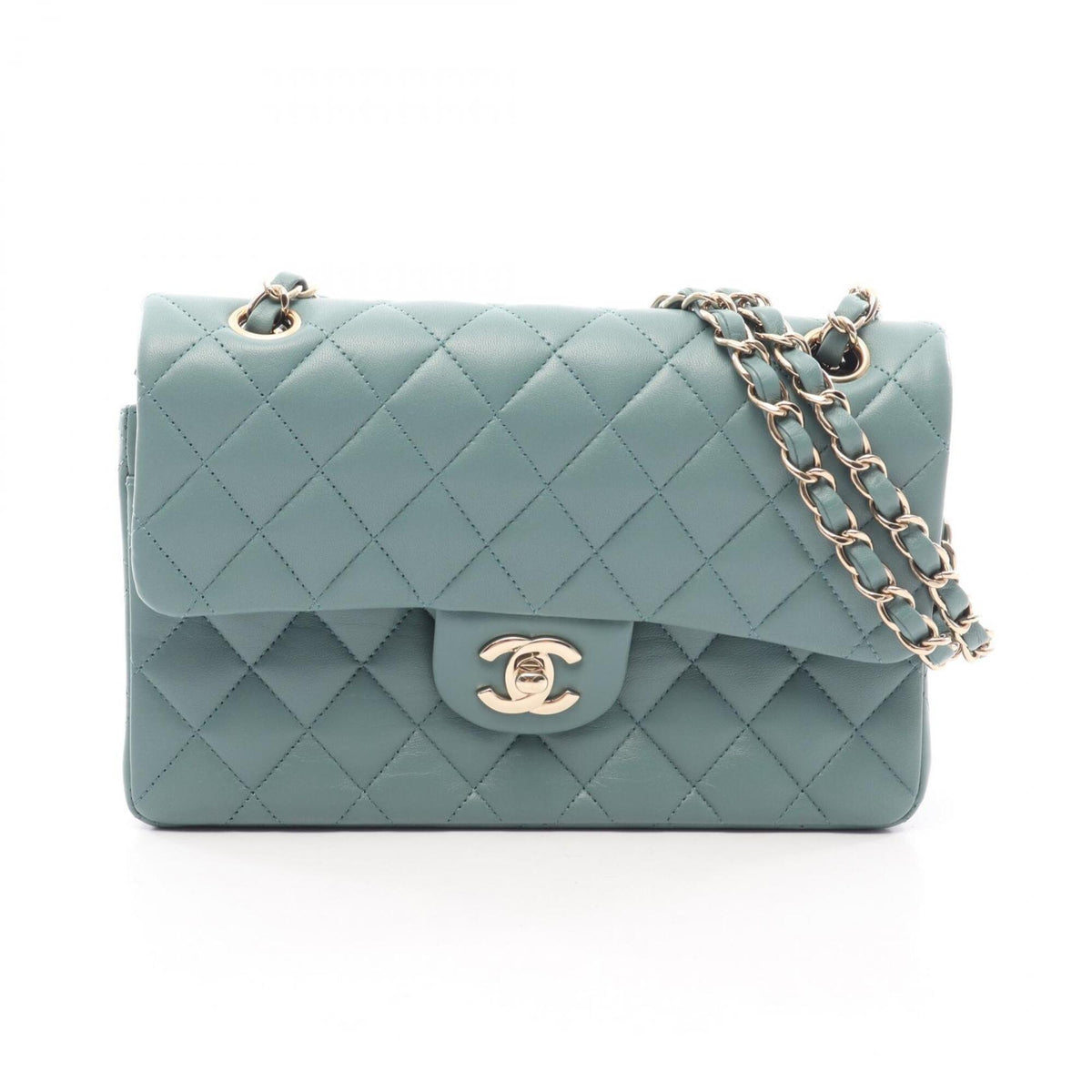 Chanel Green Leather Handbag Shoulder Bag (Pre-Owned)