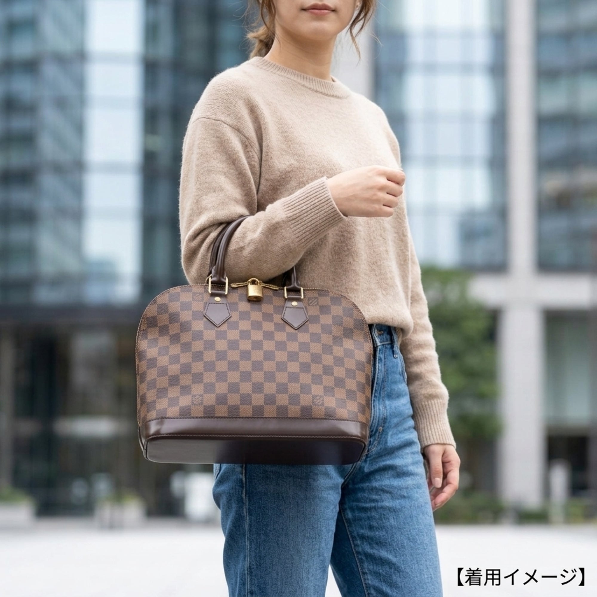 Louis Vuitton Damier Brown Damier Canvas Handbag (Pre-Owned)