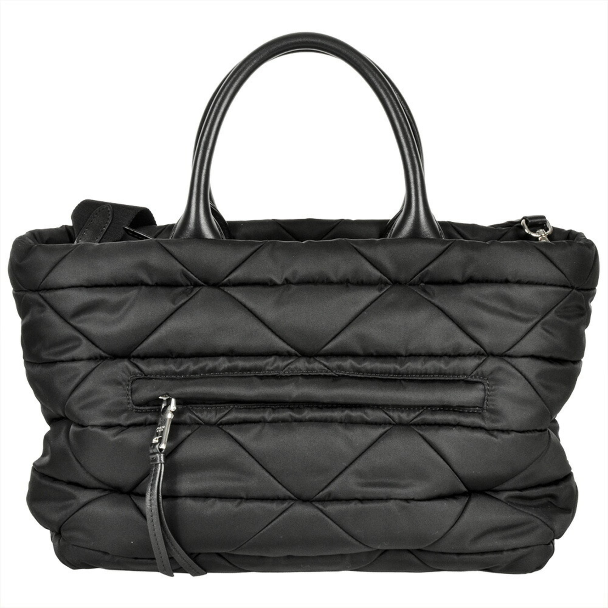 Prada Black Nylon Nappa Leather Leather Tote Bag (Pre-Owned)