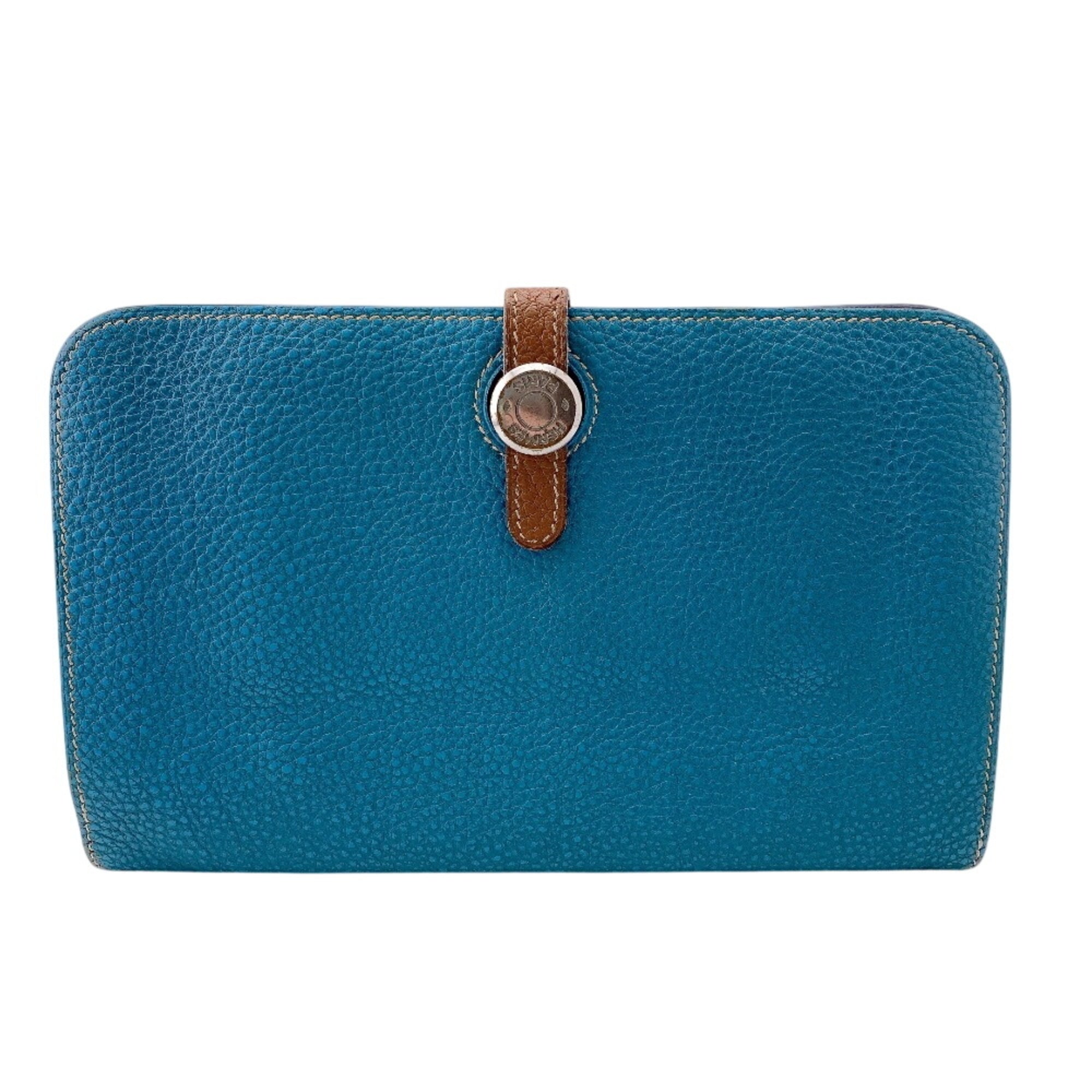 Hermes Bicolor Blue Brown Togo Leather (Pre-Owned)