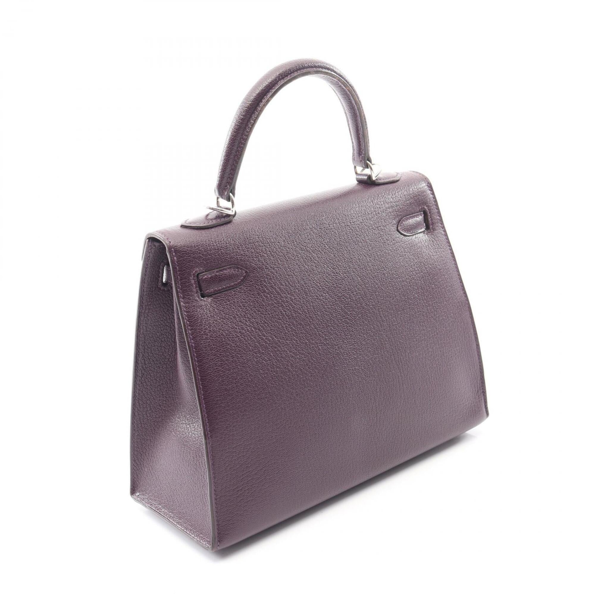 Hermes Purple Chevre Leather Handbag (Pre-Owned)