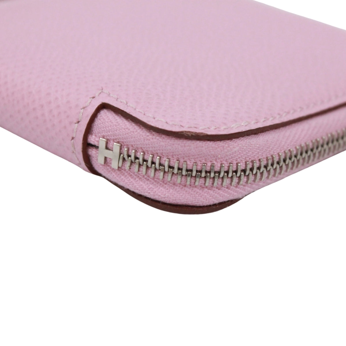Hermes Pink Epsom Leather Silk Coin Purse/Coin Case (Pre-Owned)