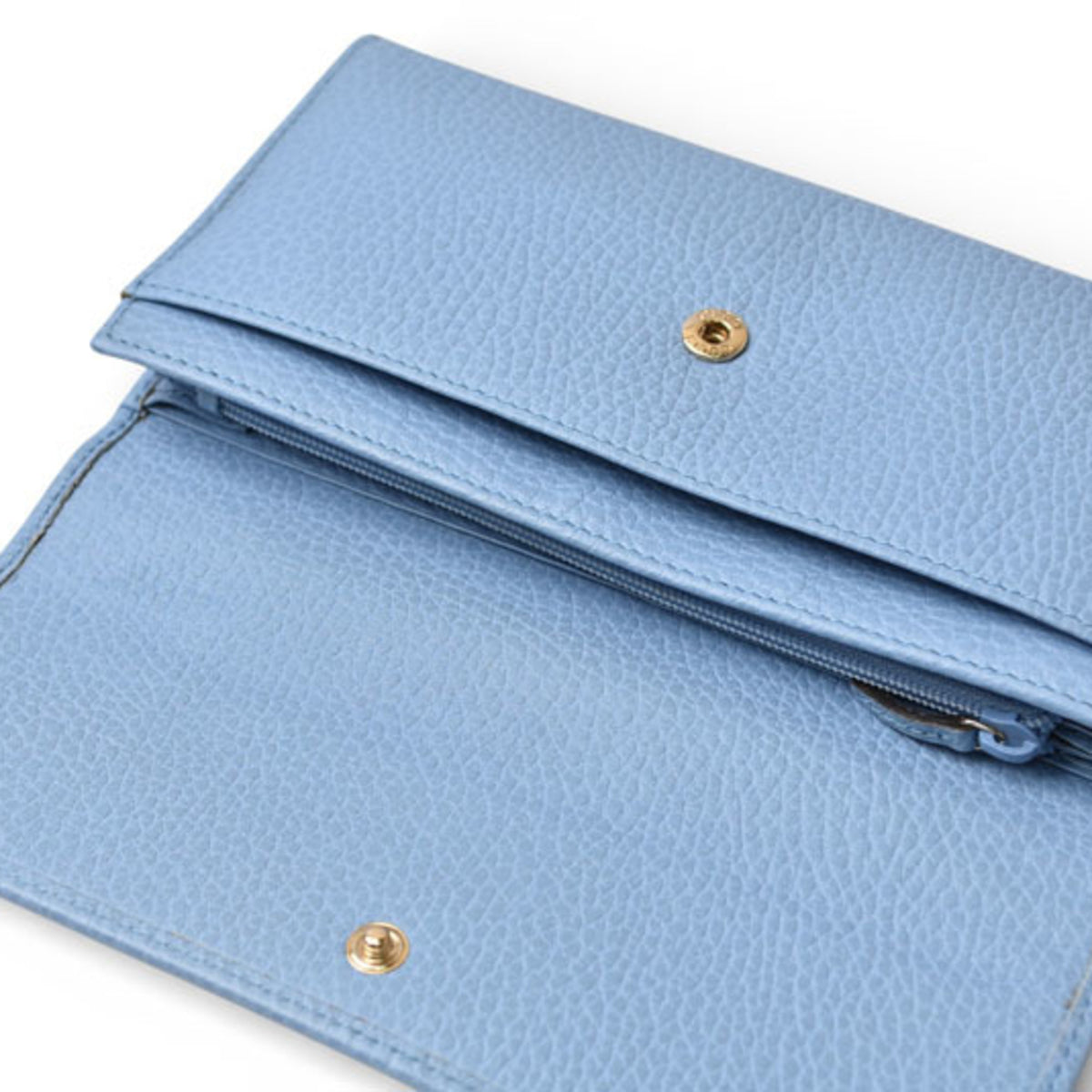 Gucci Blue Leather Long Wallet (Bi-Fold) (Pre-Owned)