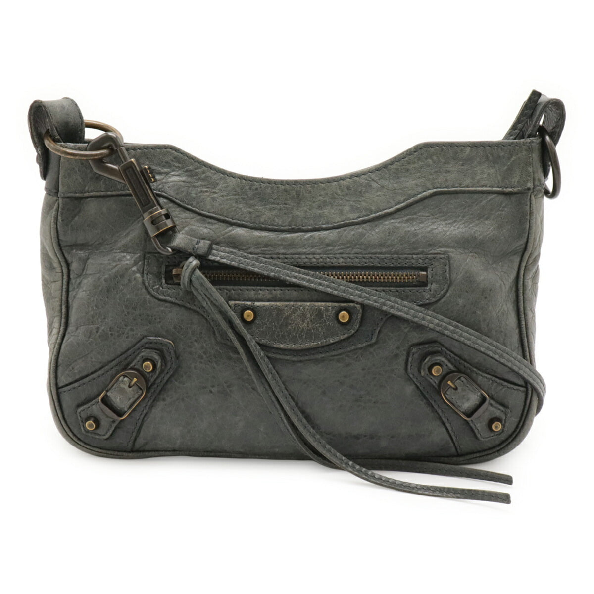 Balenciaga Green Leather Pochette Shoulder Bag (Pre-Owned)