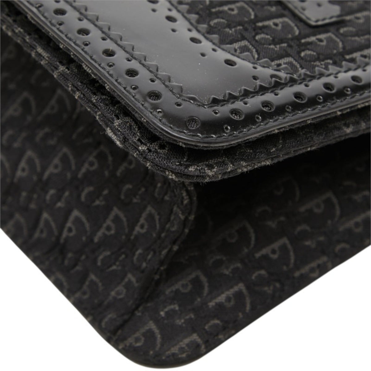 Christian Dior Trotter Black Canvas Leather Shoulder Bag (Pre-Owned)