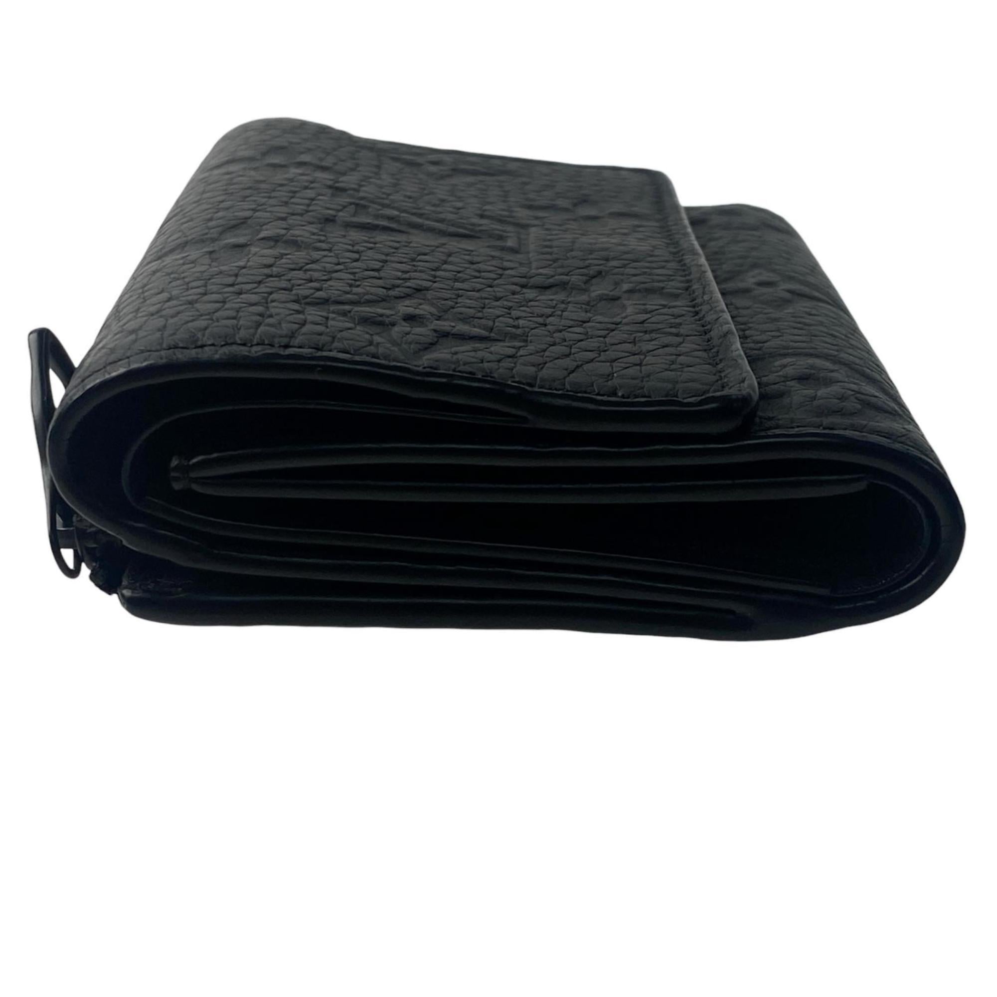 Louis Vuitton Black Noir Leather Wallet (Tri-Fold) (Pre-Owned)