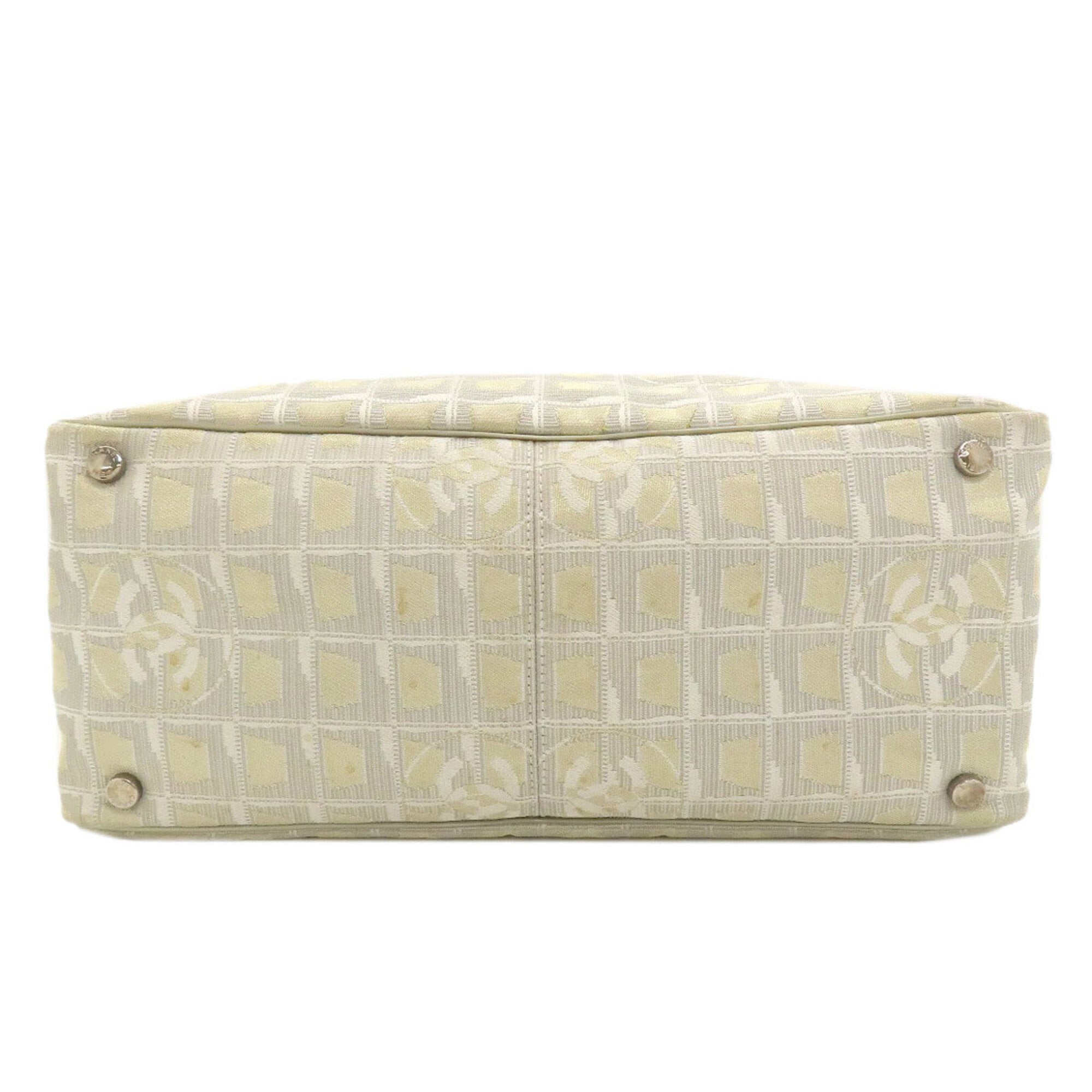 Chanel Silver Yellow Nylon Jacquard Tote Bag (Pre-Owned)