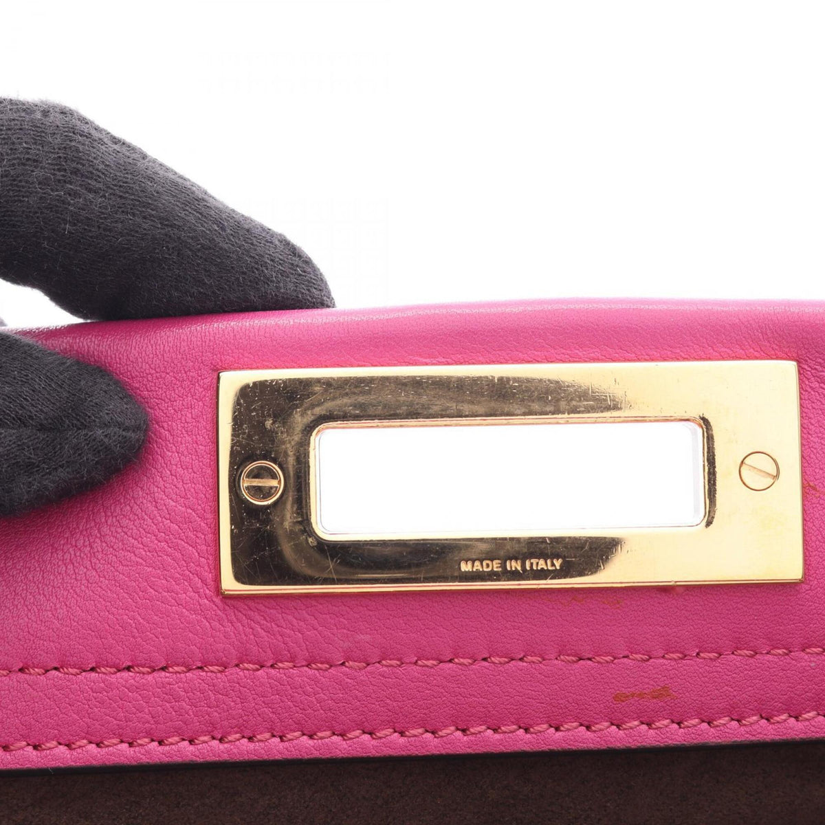 Fendi Peekaboo Pink Leather Handbag (Pre-Owned)