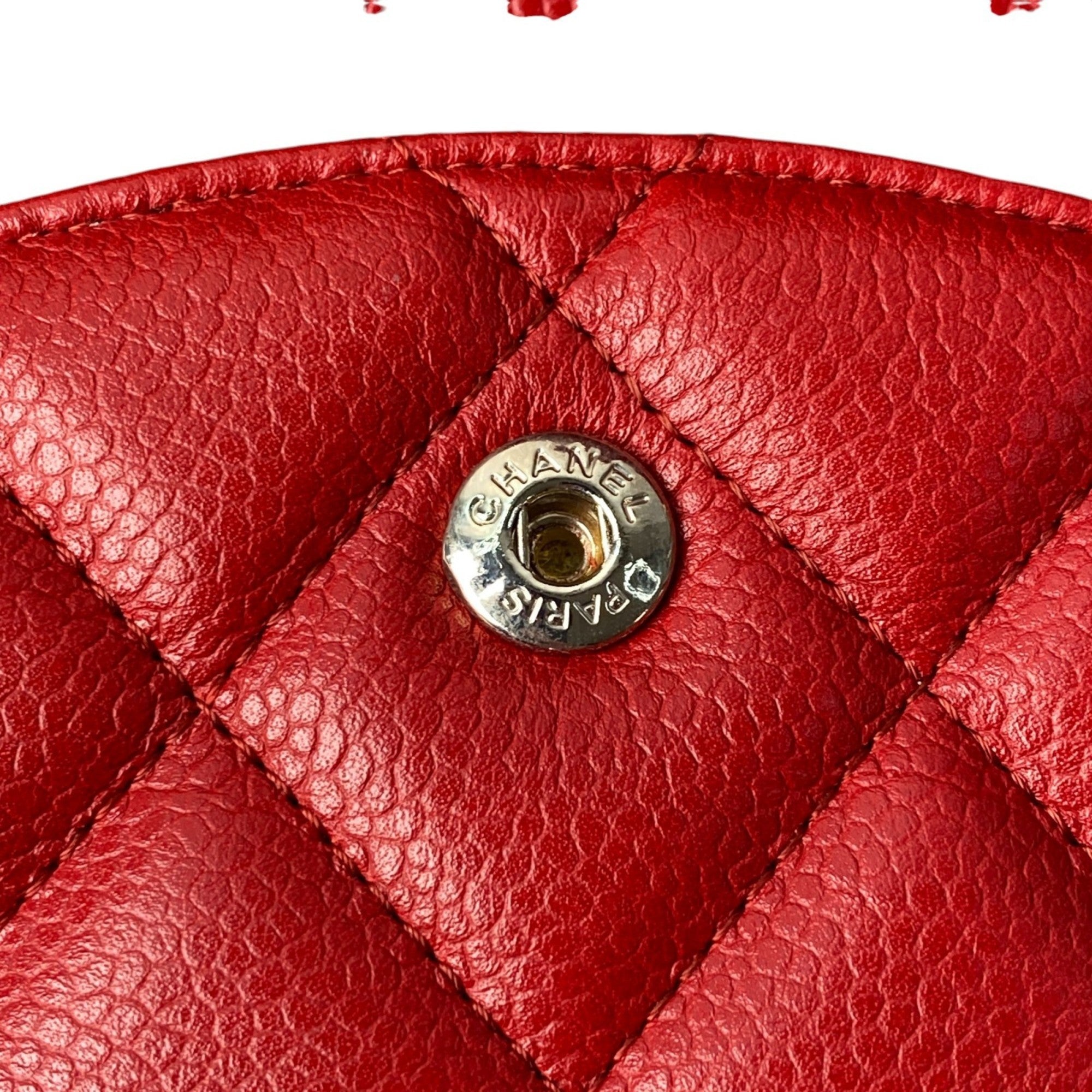 Chanel Matelasse Red Color Grained Calfskin Shoulder Bag (Pre-Owned)