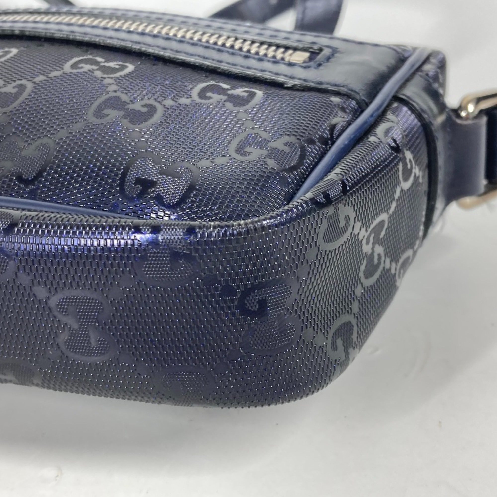 Gucci Gg Imprimé Blue Gg Imprimé Pochette Shoulder Bag (Pre-Owned)