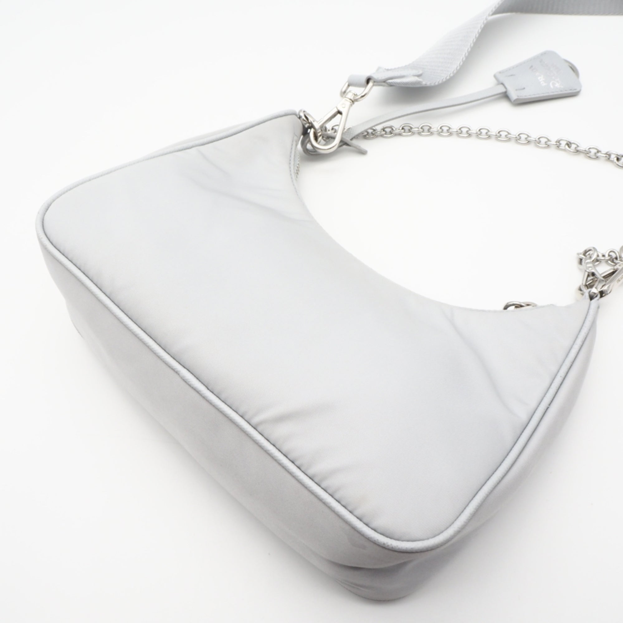 Prada Gray Nylon Shoulder Bag (Pre-Owned)