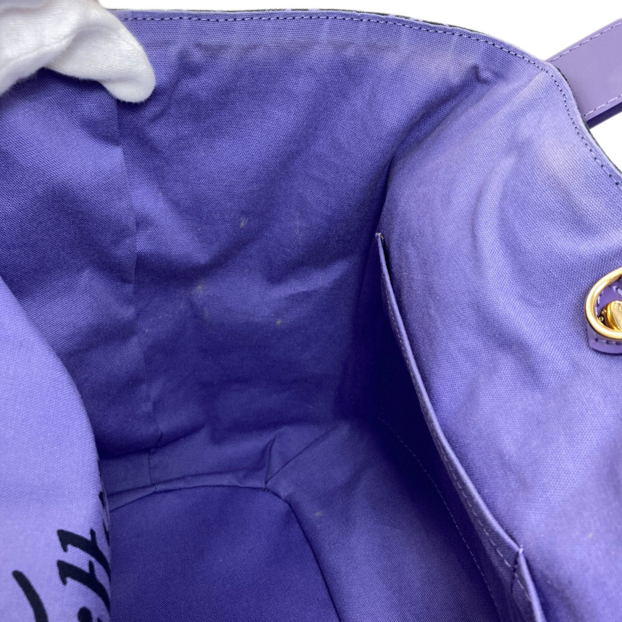 Louis Vuitton Black Purple Canvas Tote Bag (Pre-Owned)