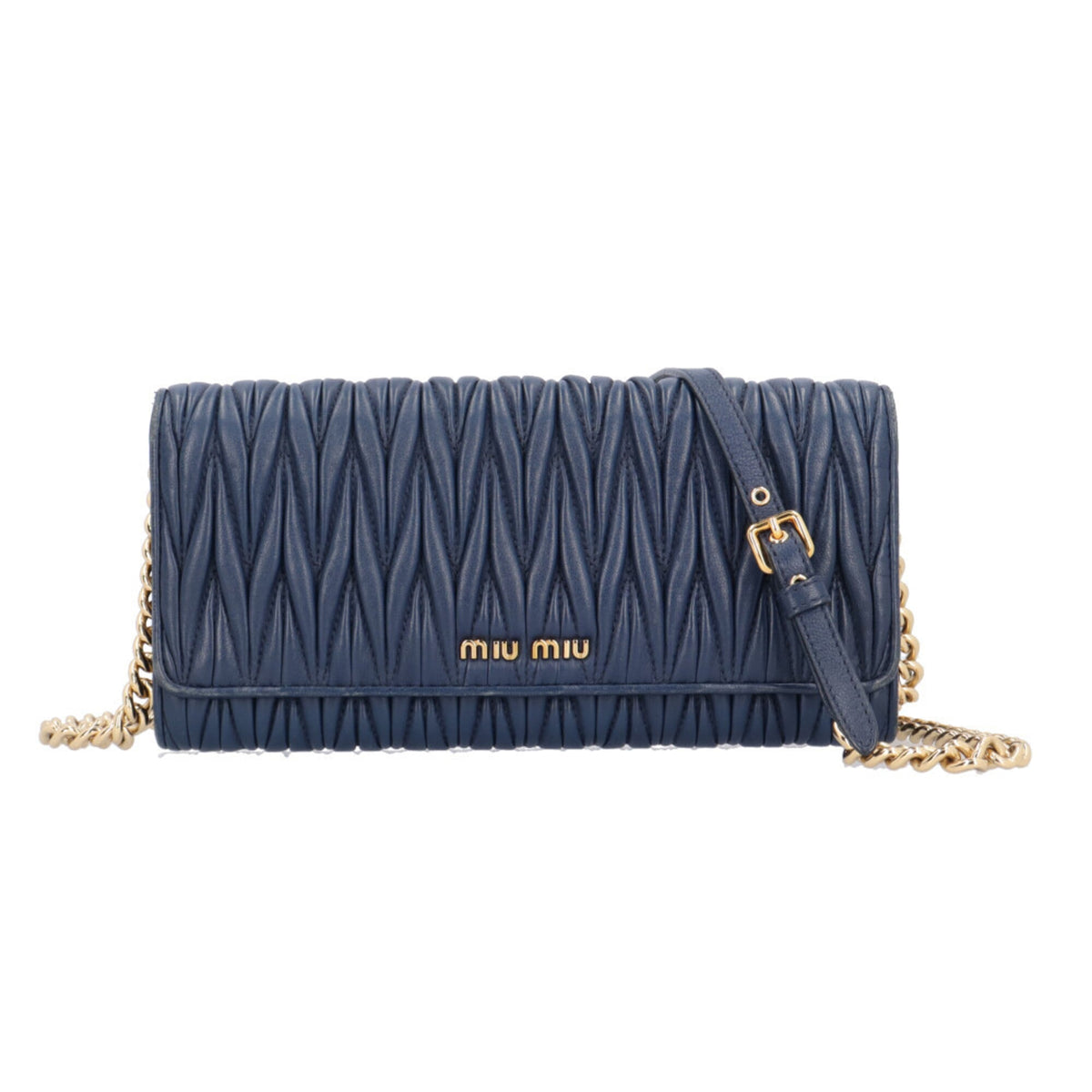 Miu Miu Navy Leather Shoulder Bag (Pre-Owned)