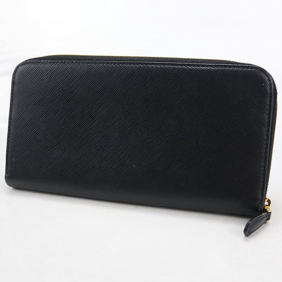 Prada Black Leather Long Wallet (Bi-Fold) (Pre-Owned)