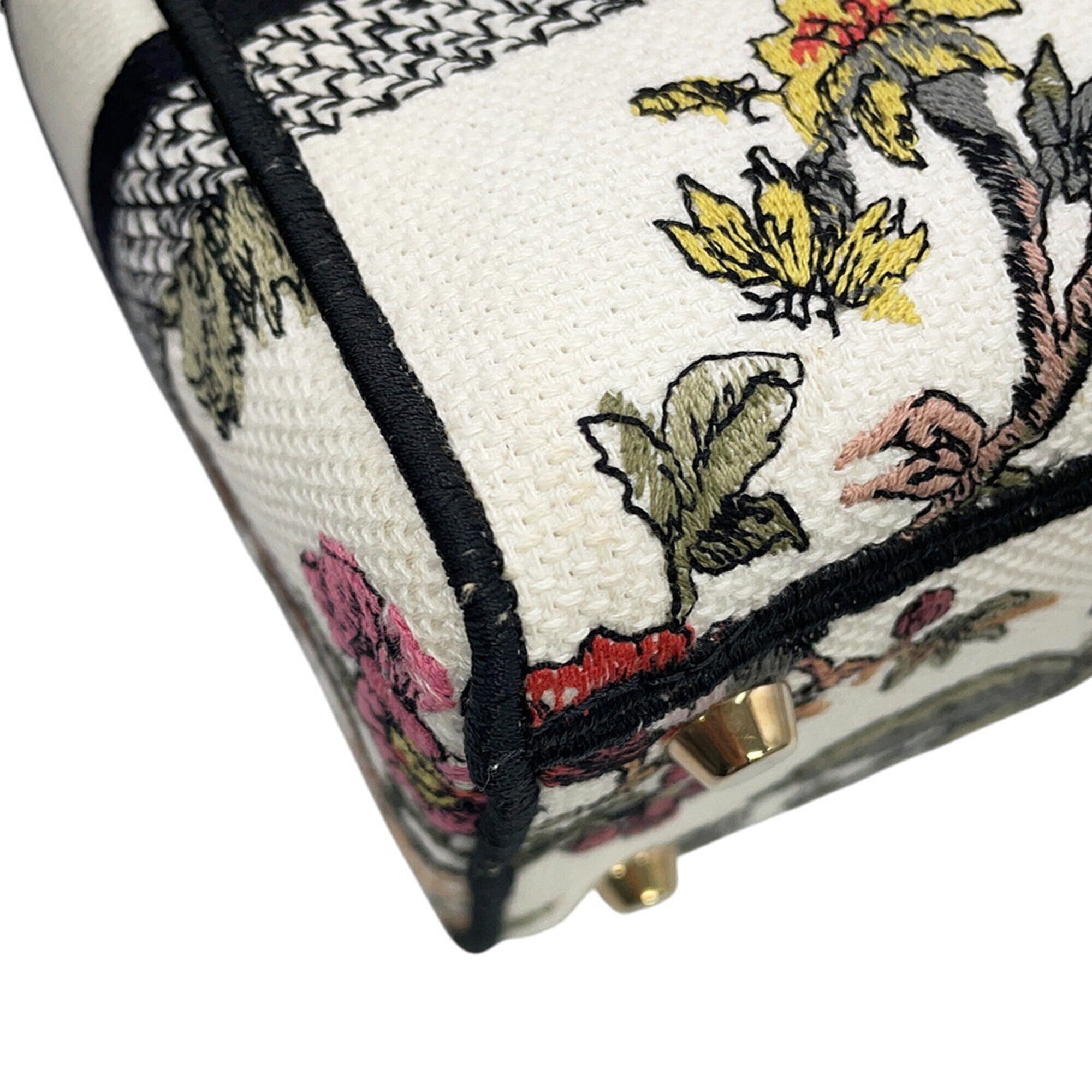 Christian Dior Multi-Color White Canvas Handbag (Pre-Owned)