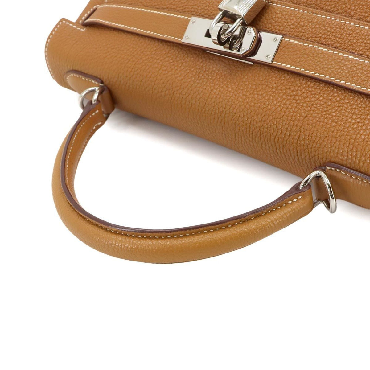Hermes Gold Brown Togo Leather Handbag (Pre-Owned)
