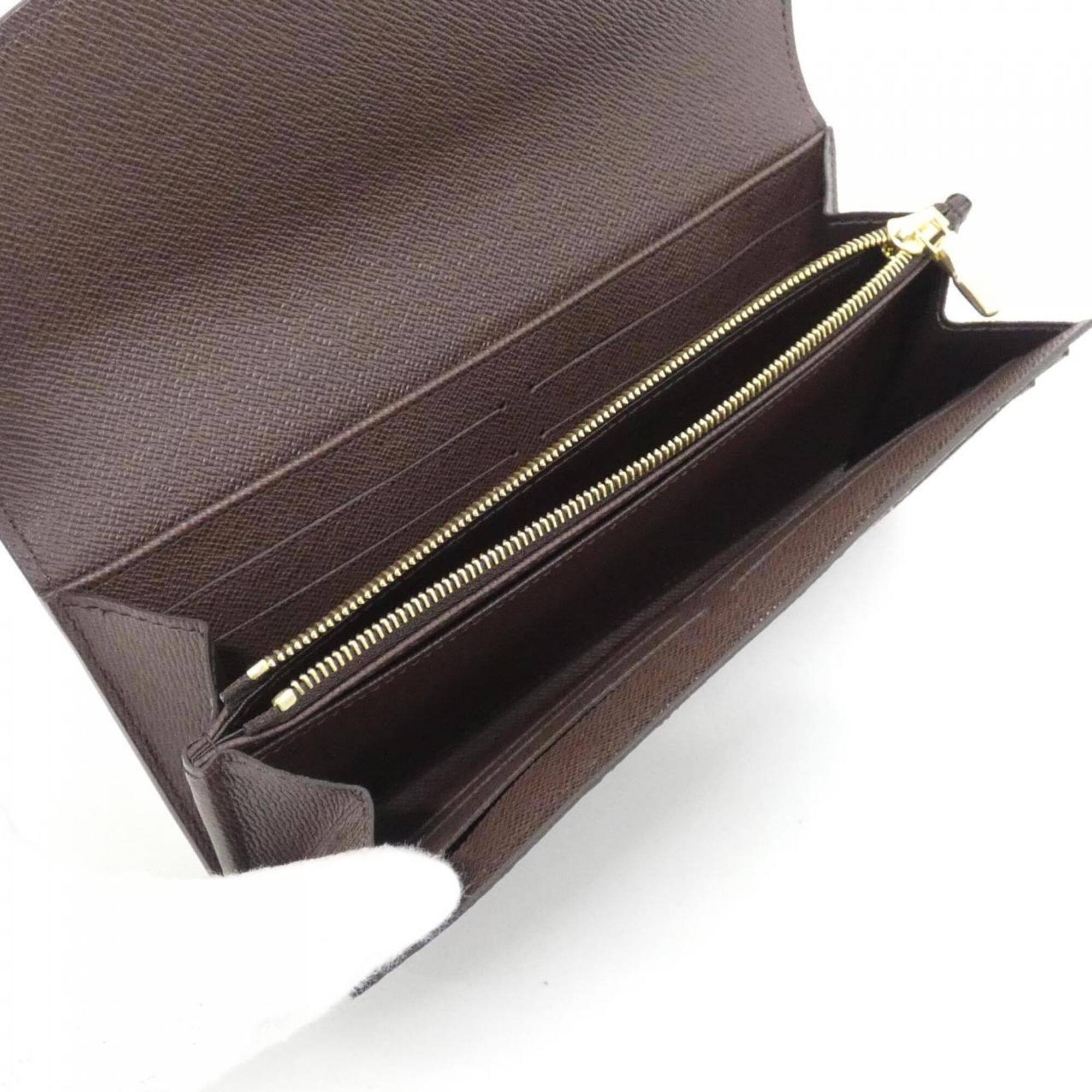 Louis Vuitton Ebene Coated Canvas Long Wallet (Bi-Fold) (Pre-Owned)
